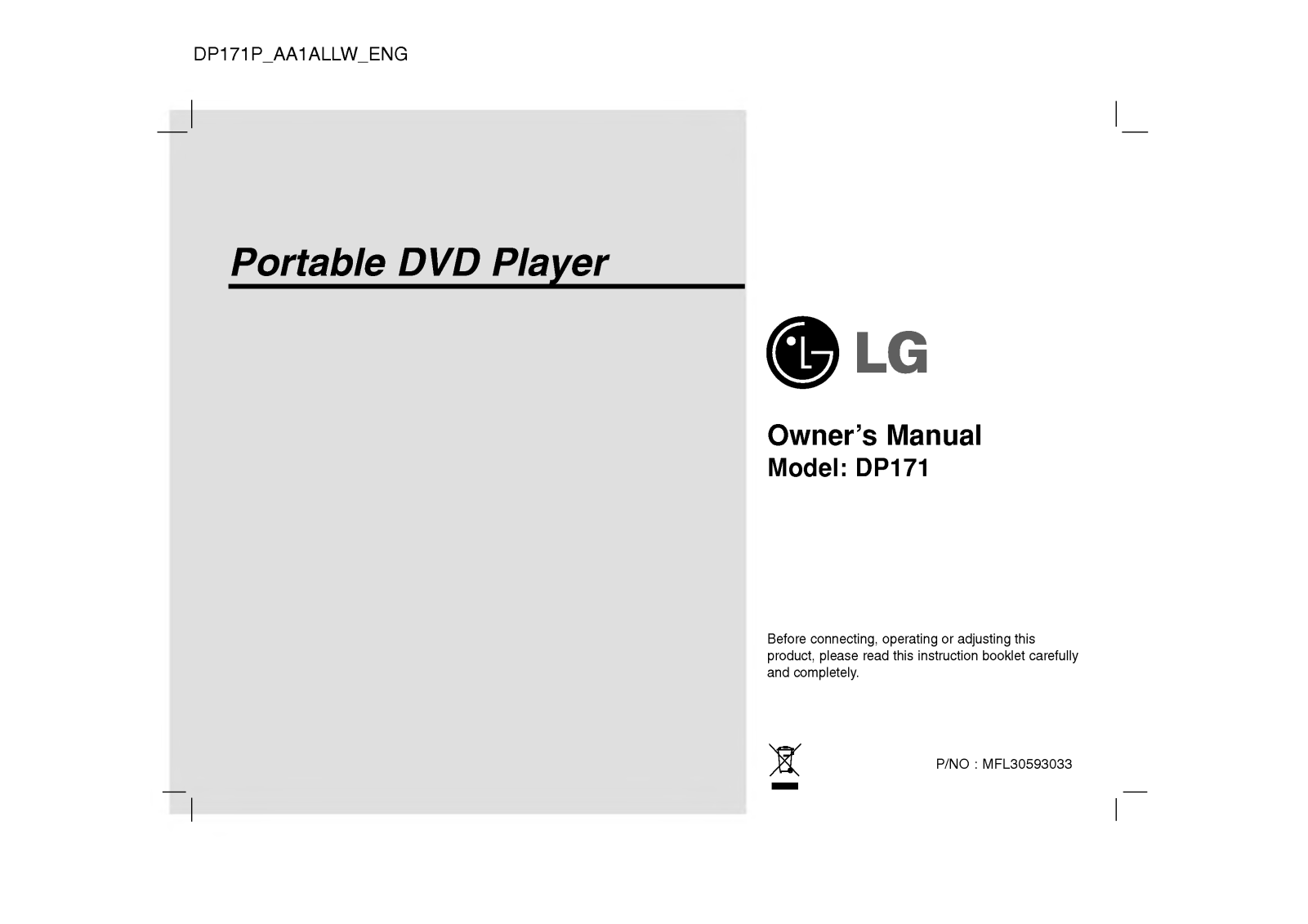 Lg DP171 Owners Manual