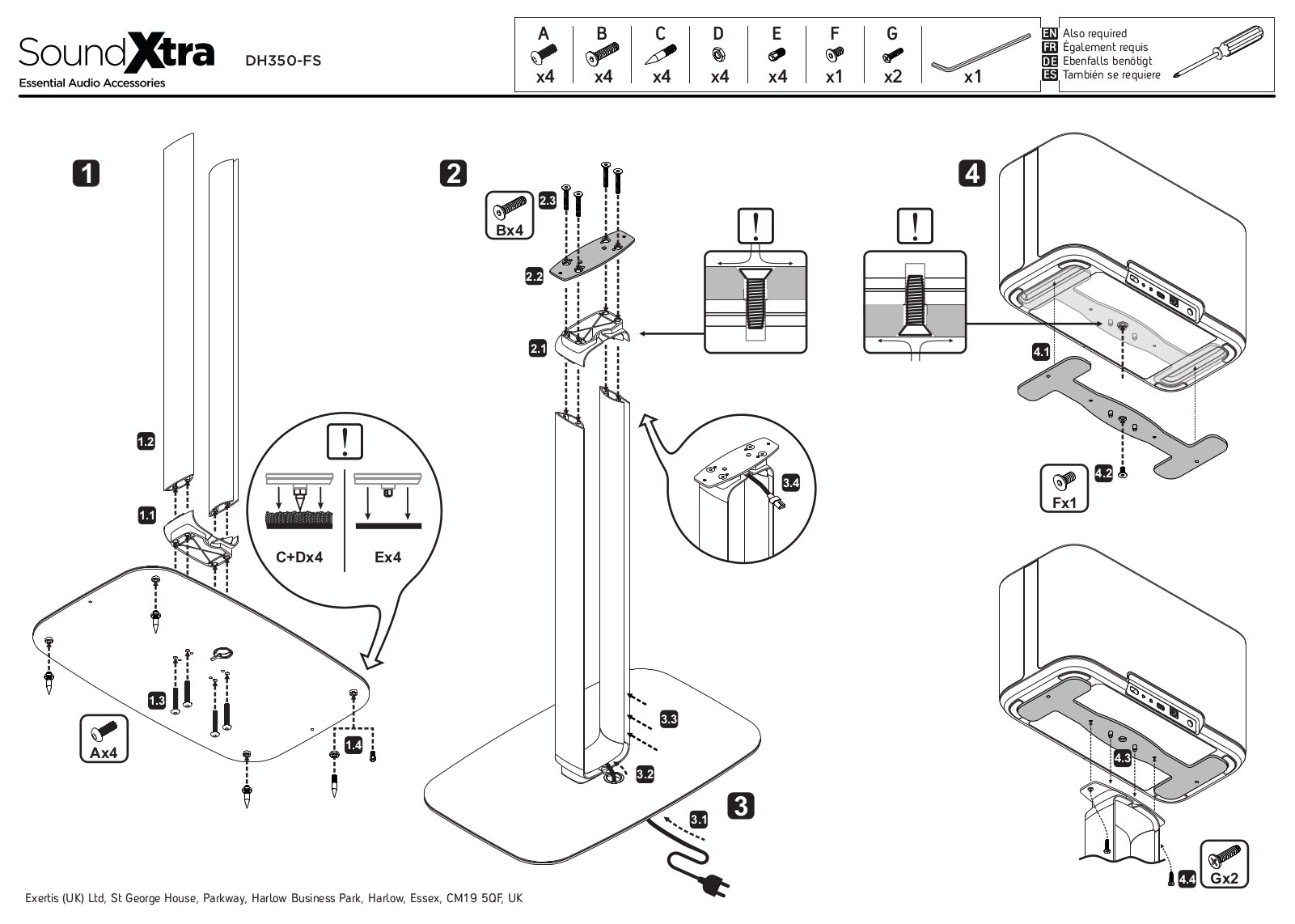 Denon Home 350 Vloerstandaard User manual