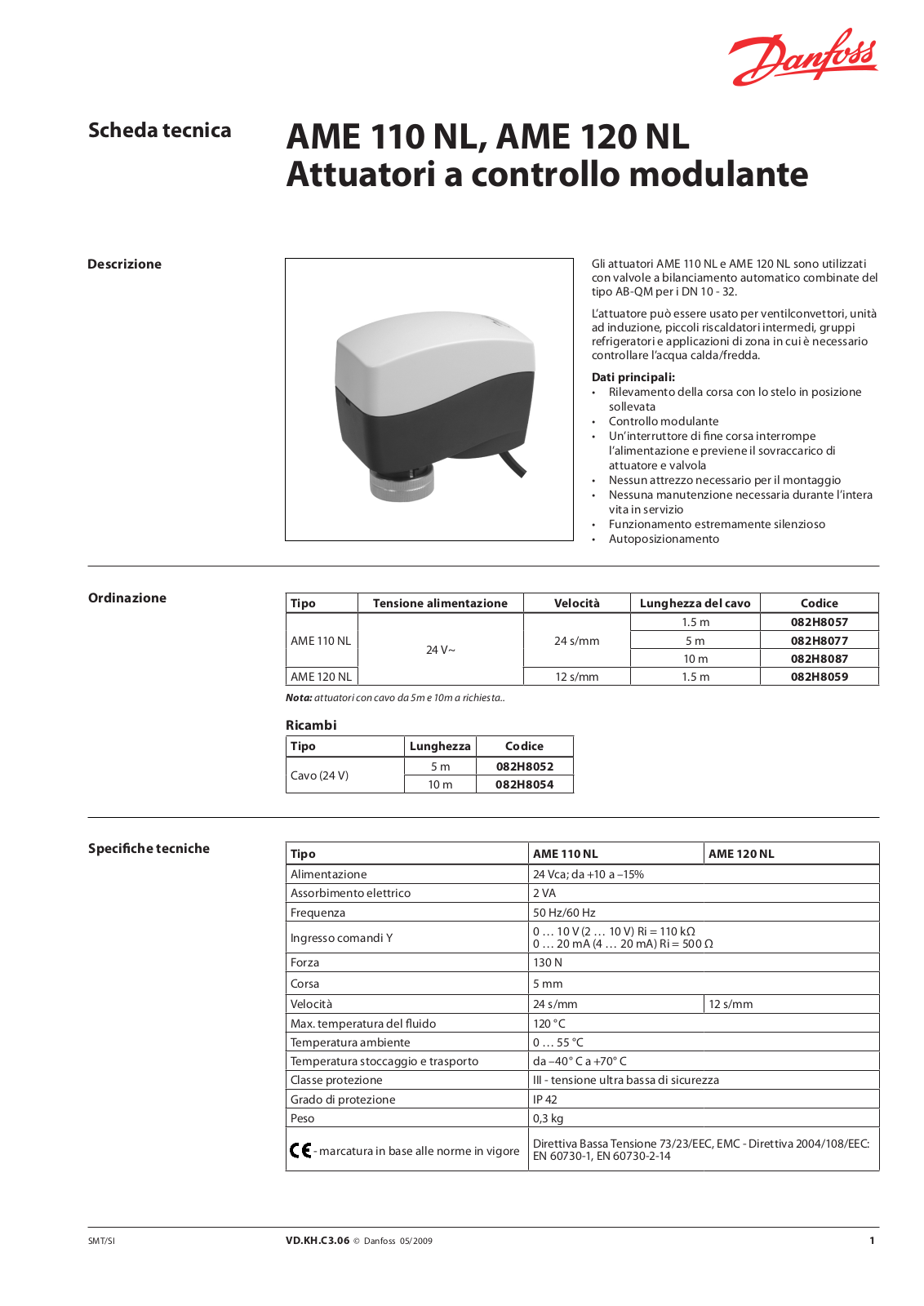 Danfoss AME 110 NL, AME 120 NL Data sheet