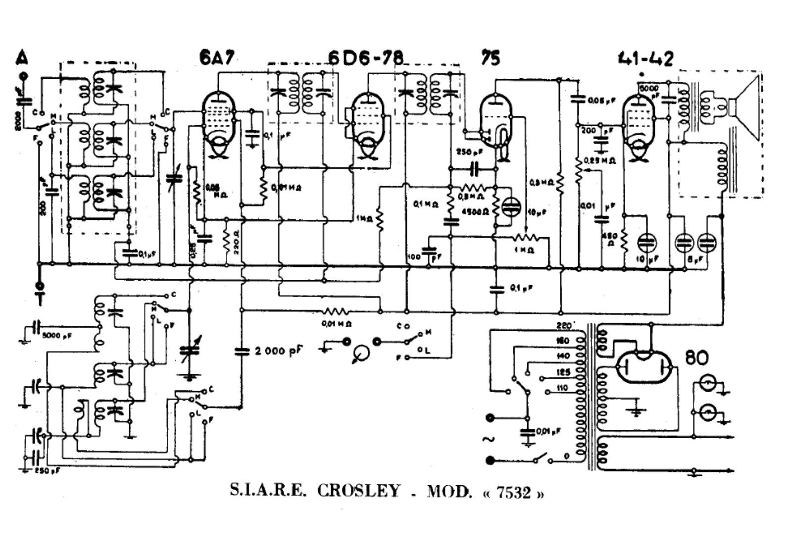 Siare Crosley 7532 schematic