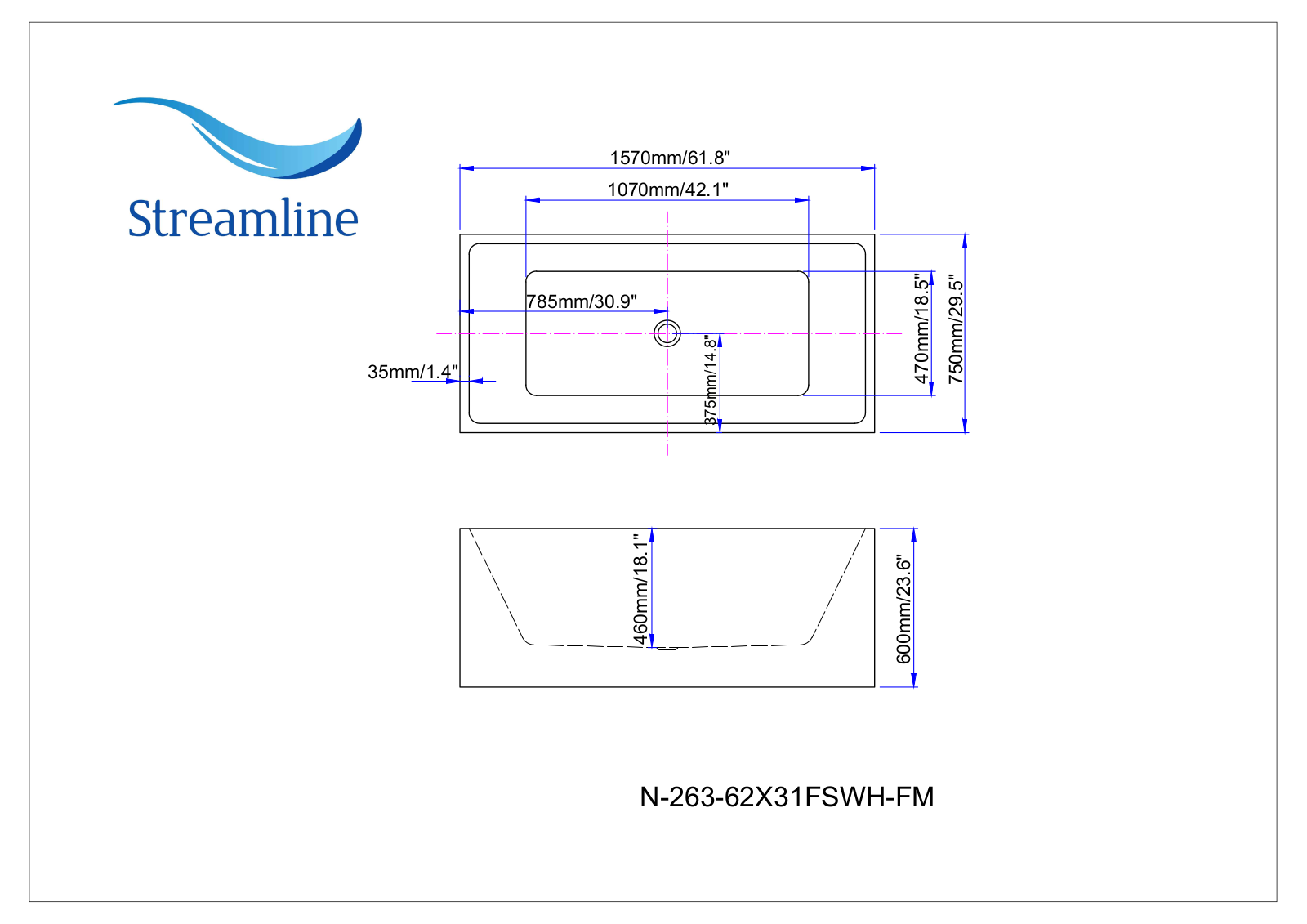 Streamline N26362X31FSWHFM Specifications