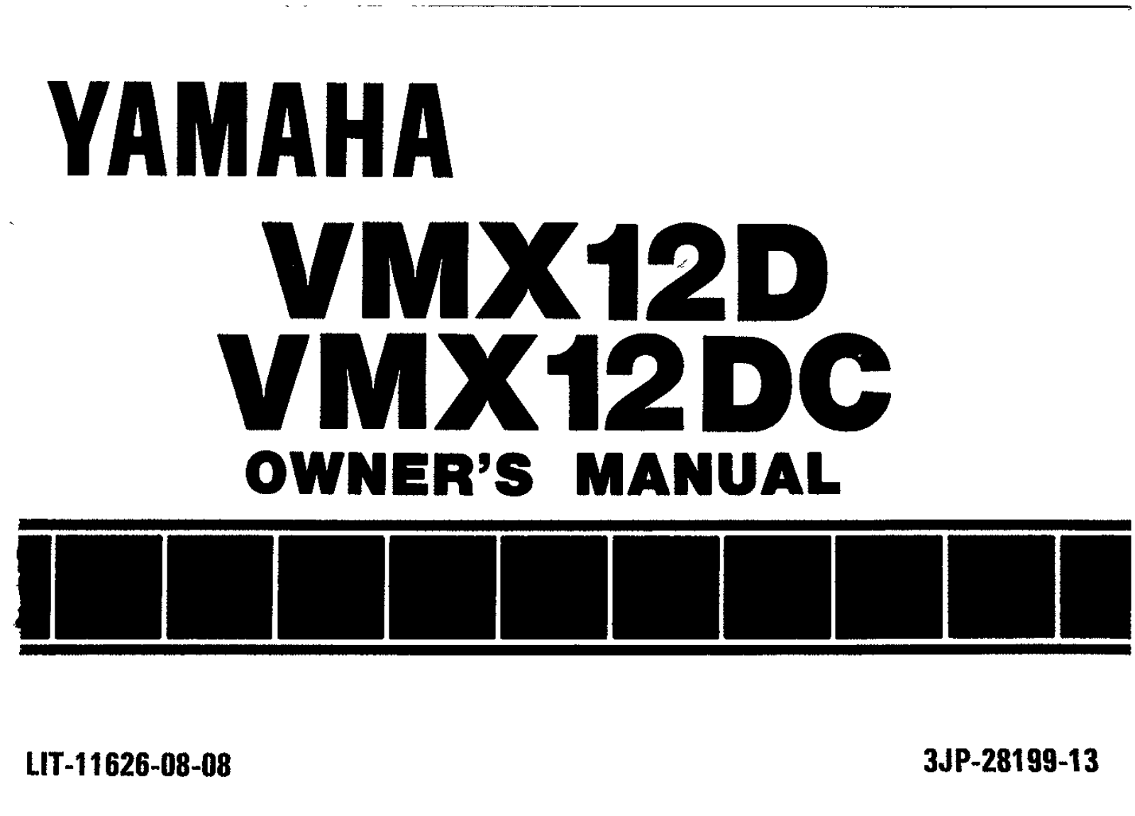 Yamaha VMX12 (D) (DC) 1992 Owner's manual