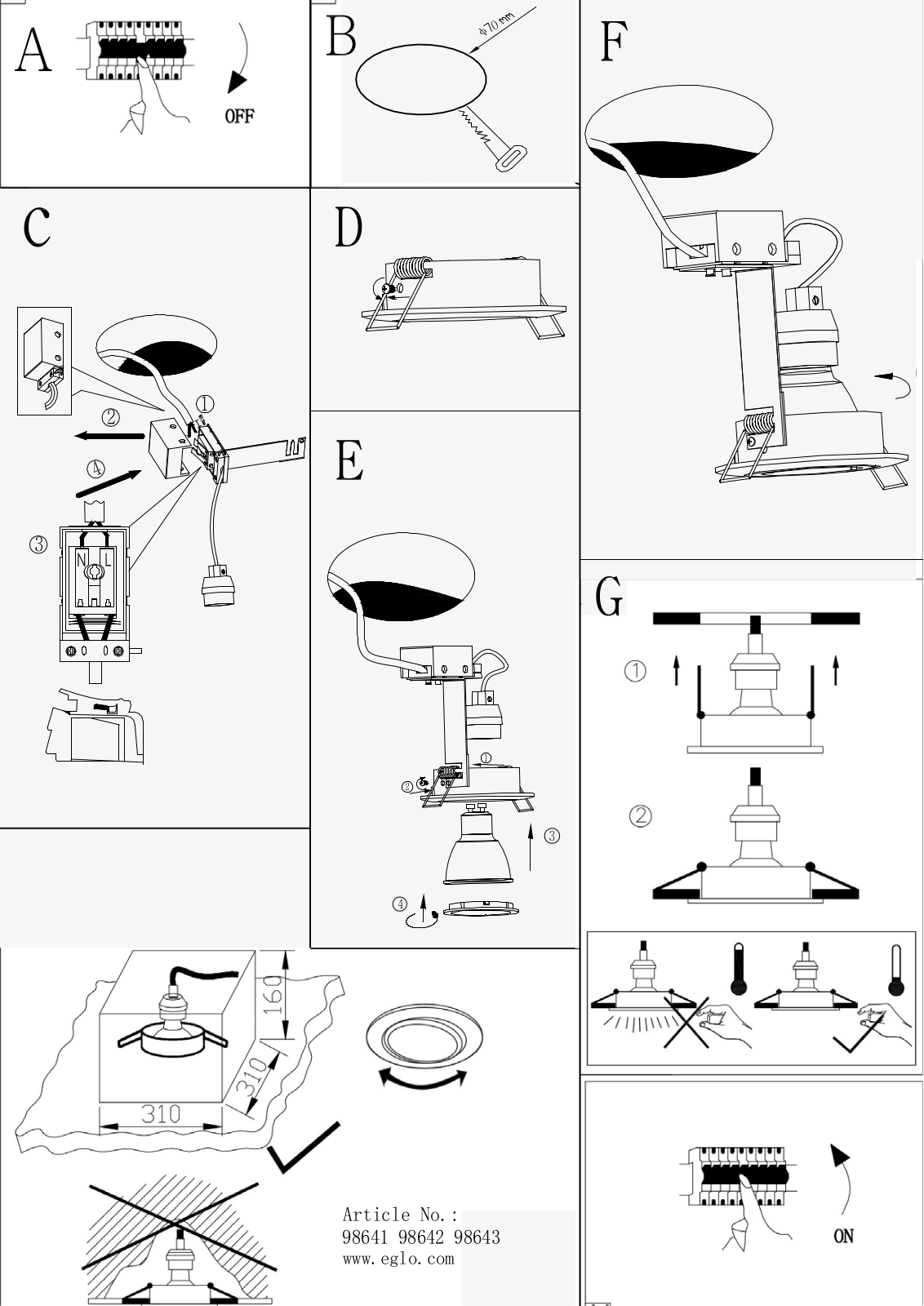 Eglo 98641 operation manual