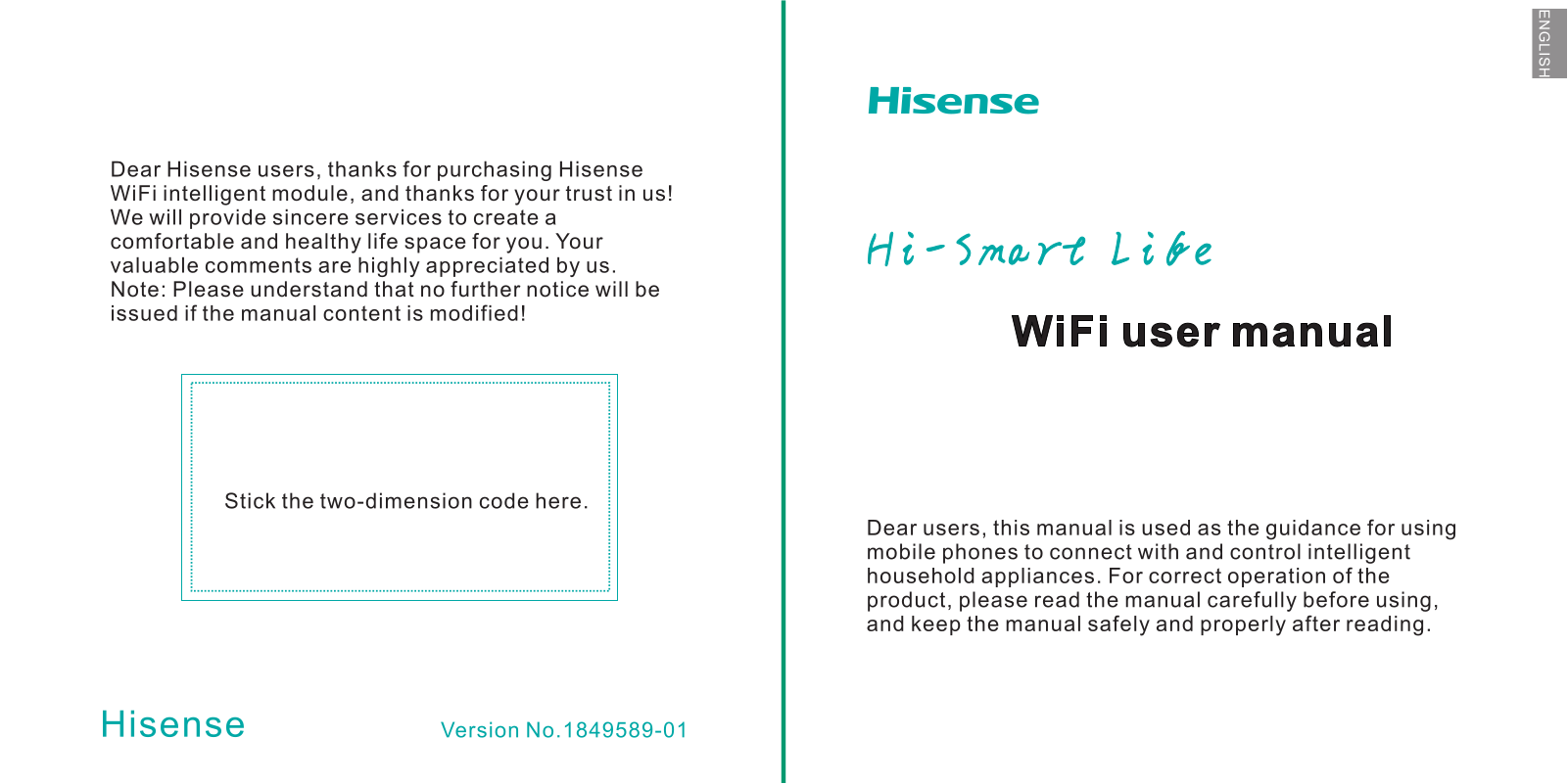 Hisense AEH-W4B1 User Manual