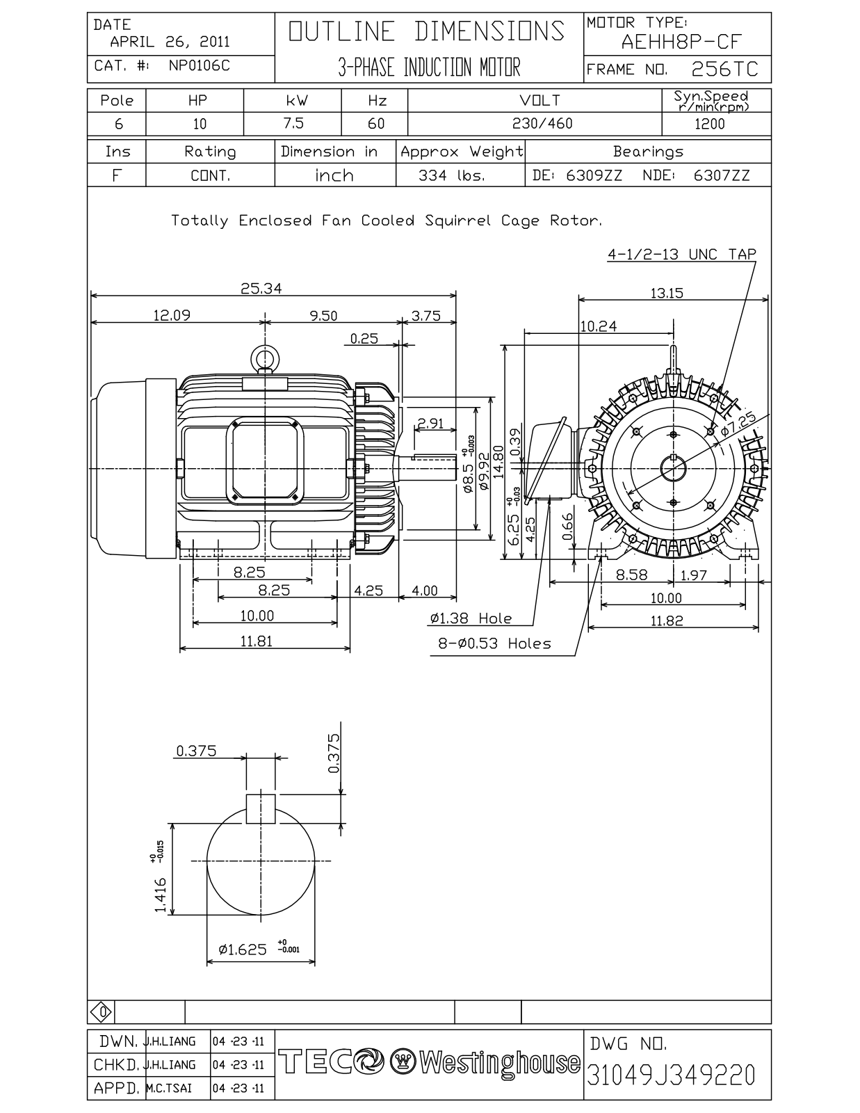 Teco NP0106C Reference Drawing