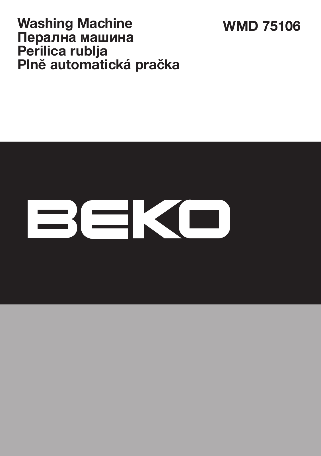 Beko WMD 75106 User Manual