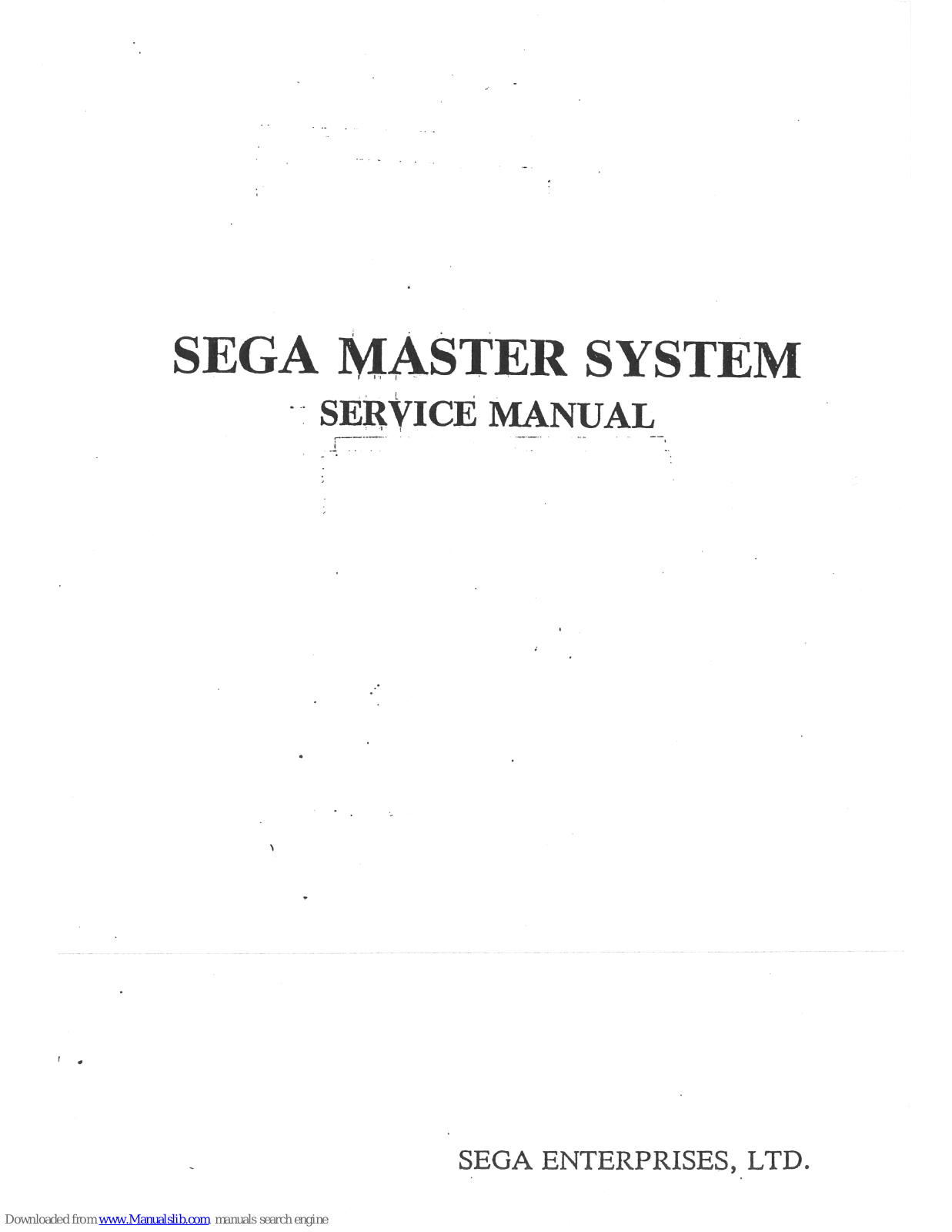 Sega Master System Service Manual