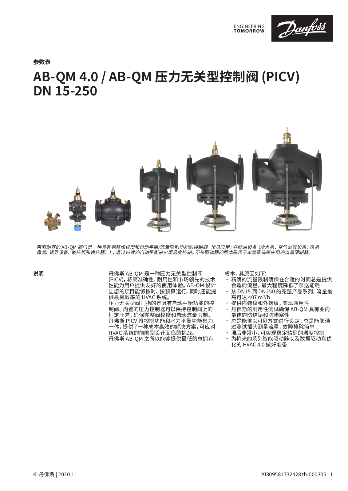 Danfoss AB-QM 4.0, AB-QM Data sheet