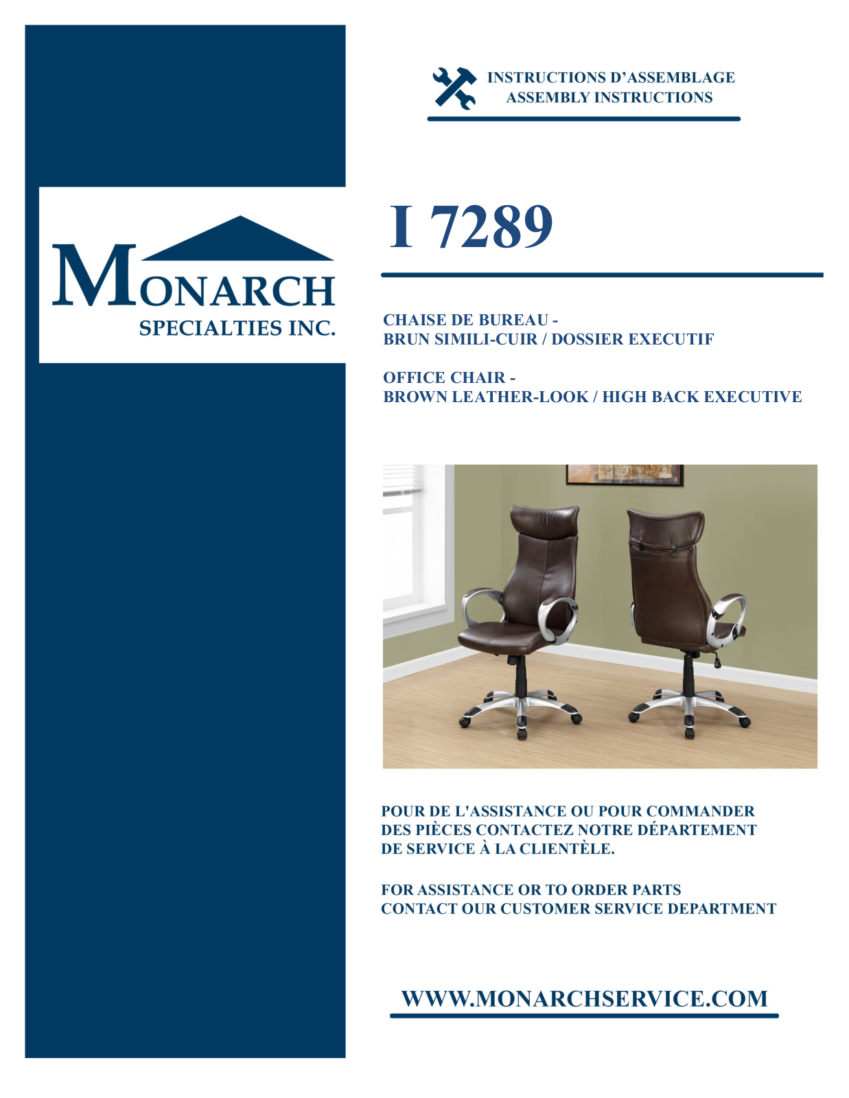 Monarch I7289 Assembly Guide - ManualMachine.com