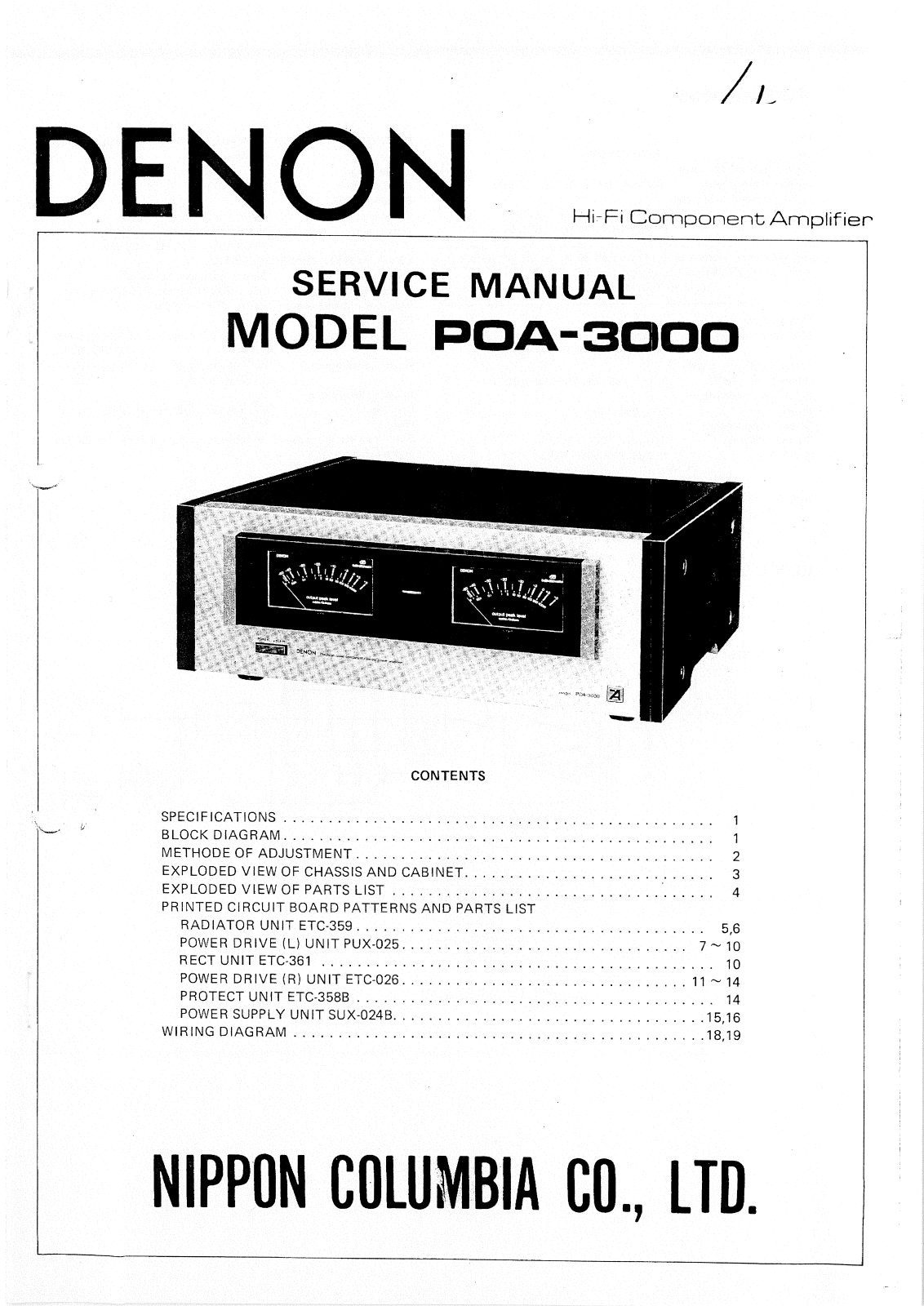 Denon POA-3000 Service Manual