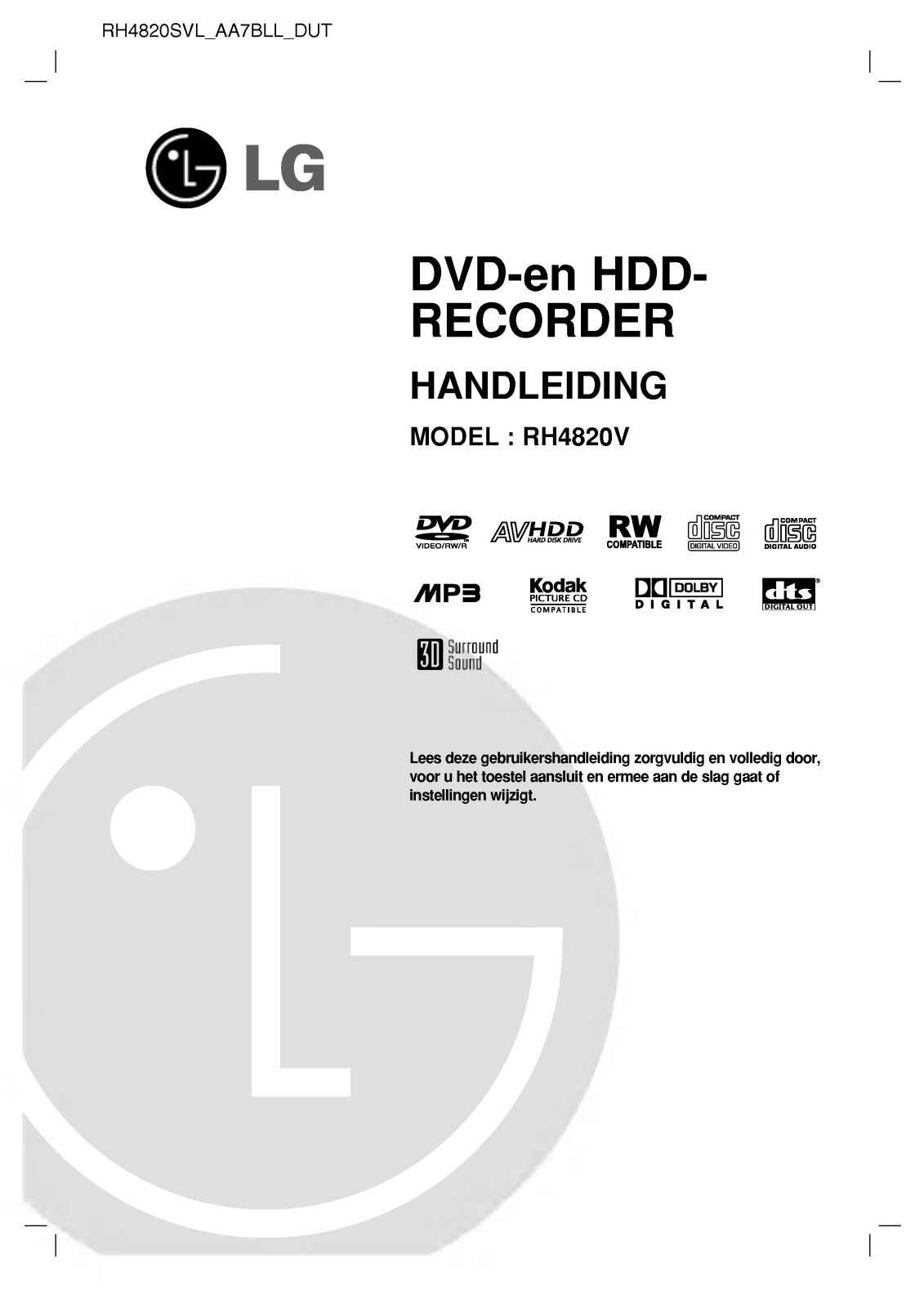 LG RH4820SVL Instruction manual