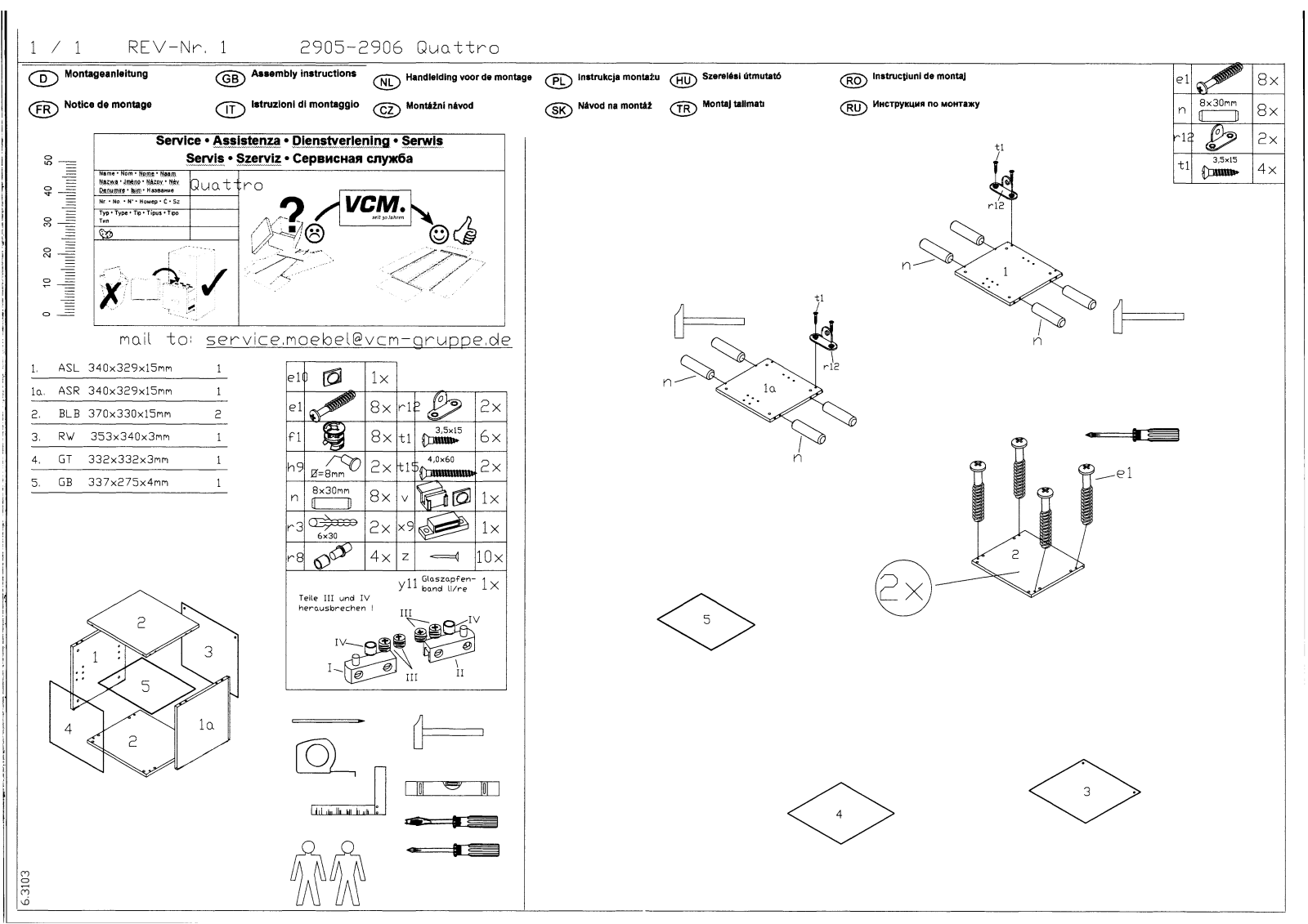 VCM Quattro Instruction Manual