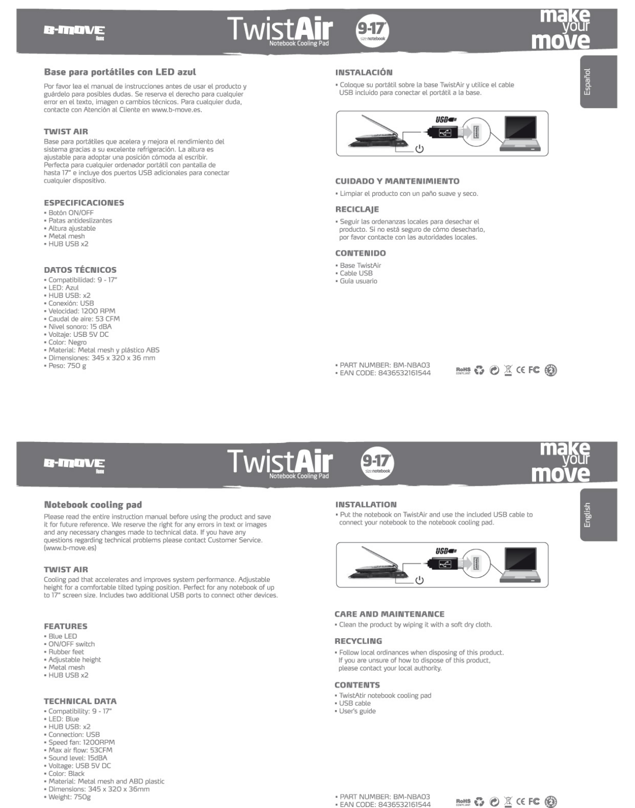 B-Move Twist Air User Manual