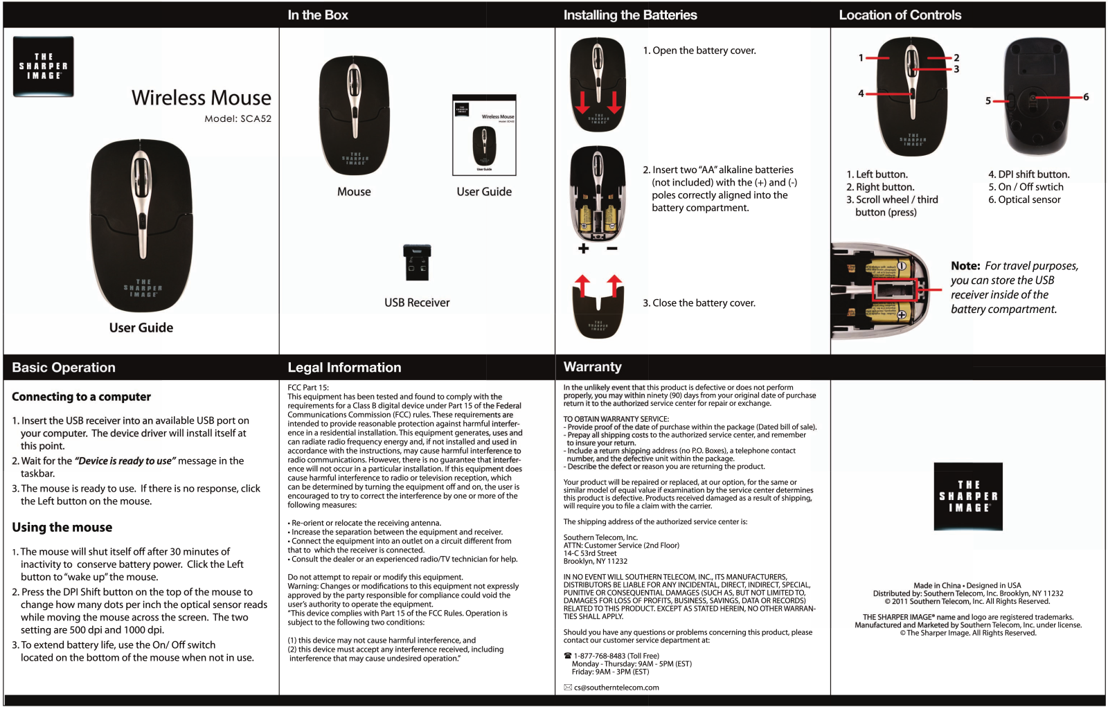 Sharper image SCA52 User Manual