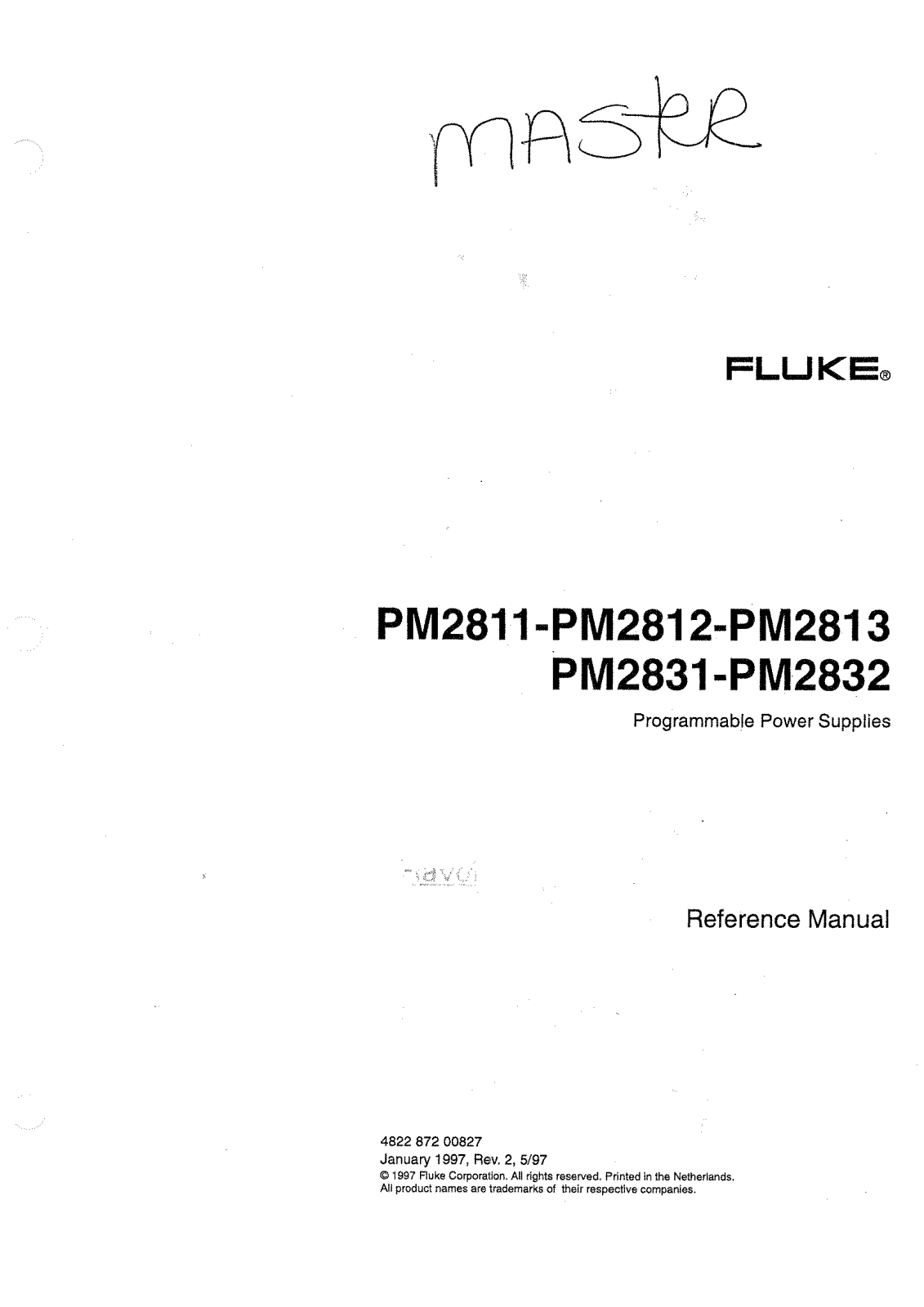 Fluke PM2832, PM2831, PM2813, PM2812, PM2811 Service Manual