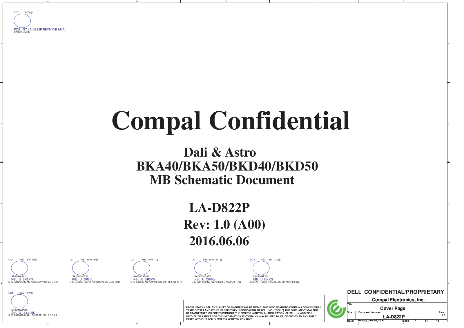 Dell Vostro 5368,Vostro 5468,Inspiron 7569. Schematics