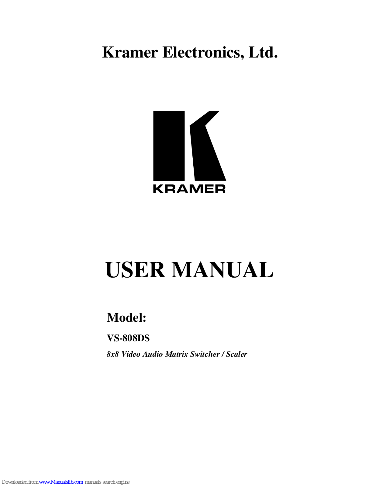 Kramer VS-808DS User Manual