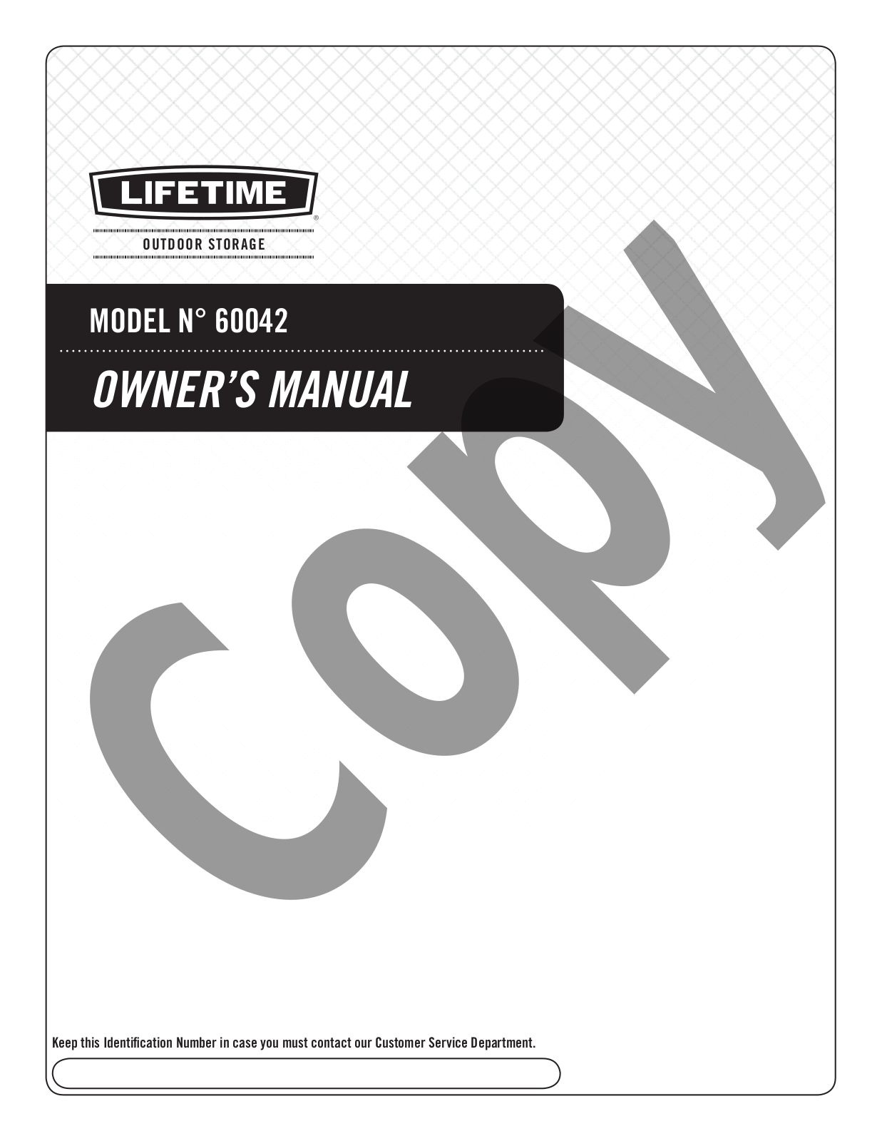 Lifetime 60042 User Manual