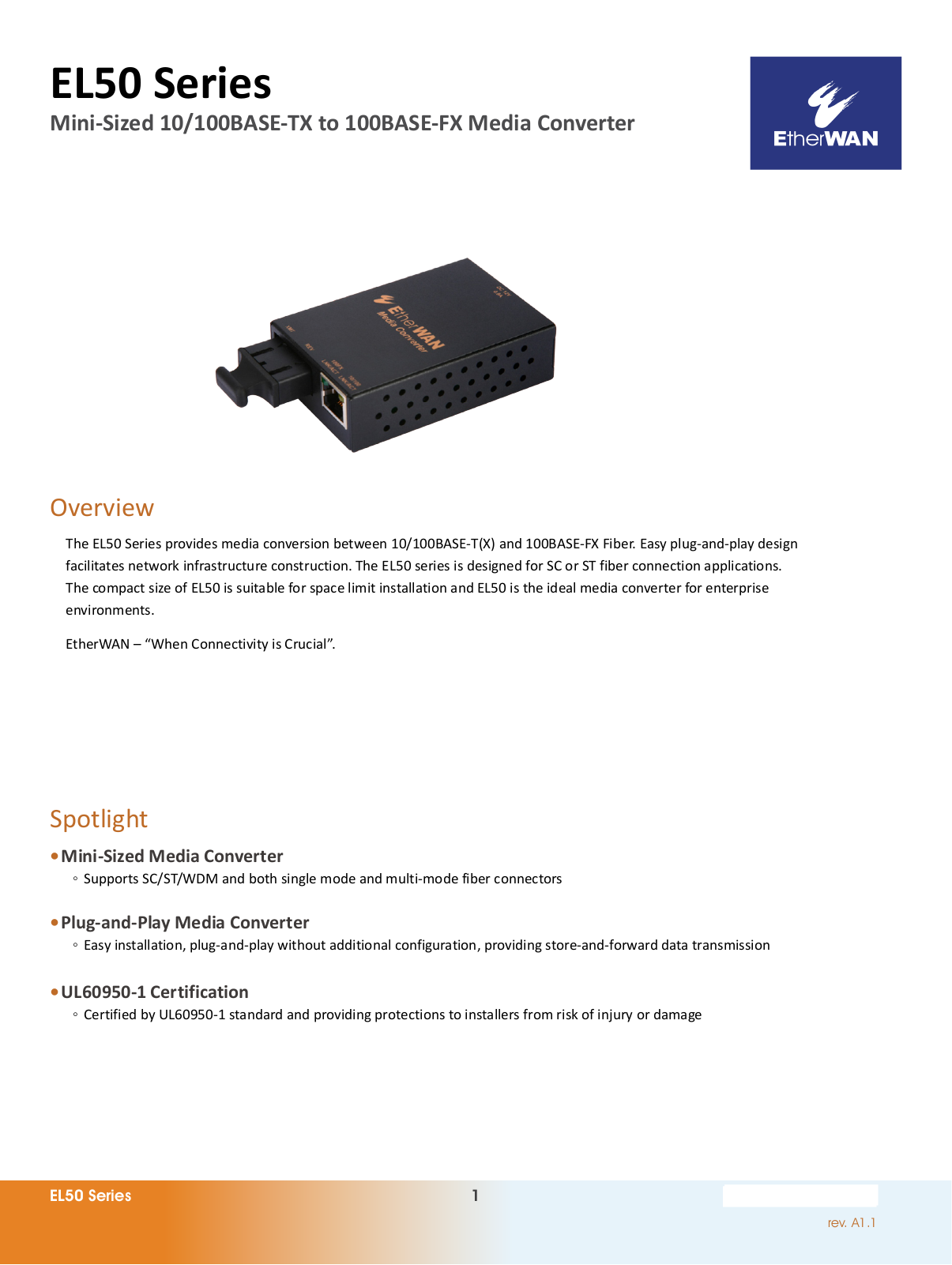 EtherWan EL50 Series Data Sheet