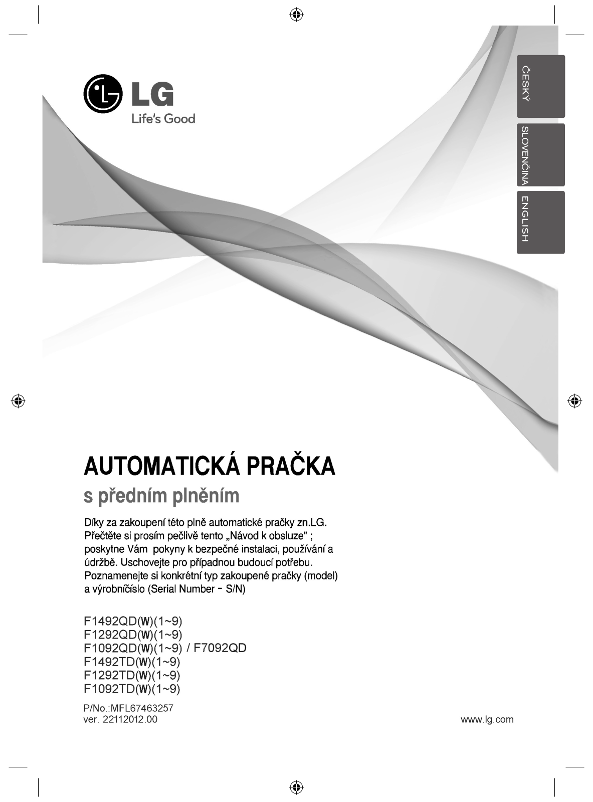 LG F7092QD User manual