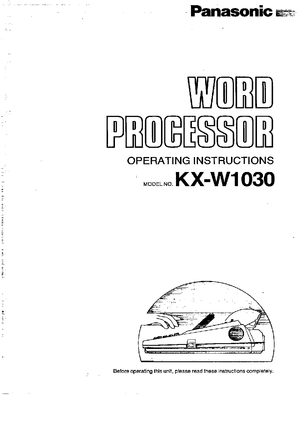 Panasonic KX-W1030 User Manual