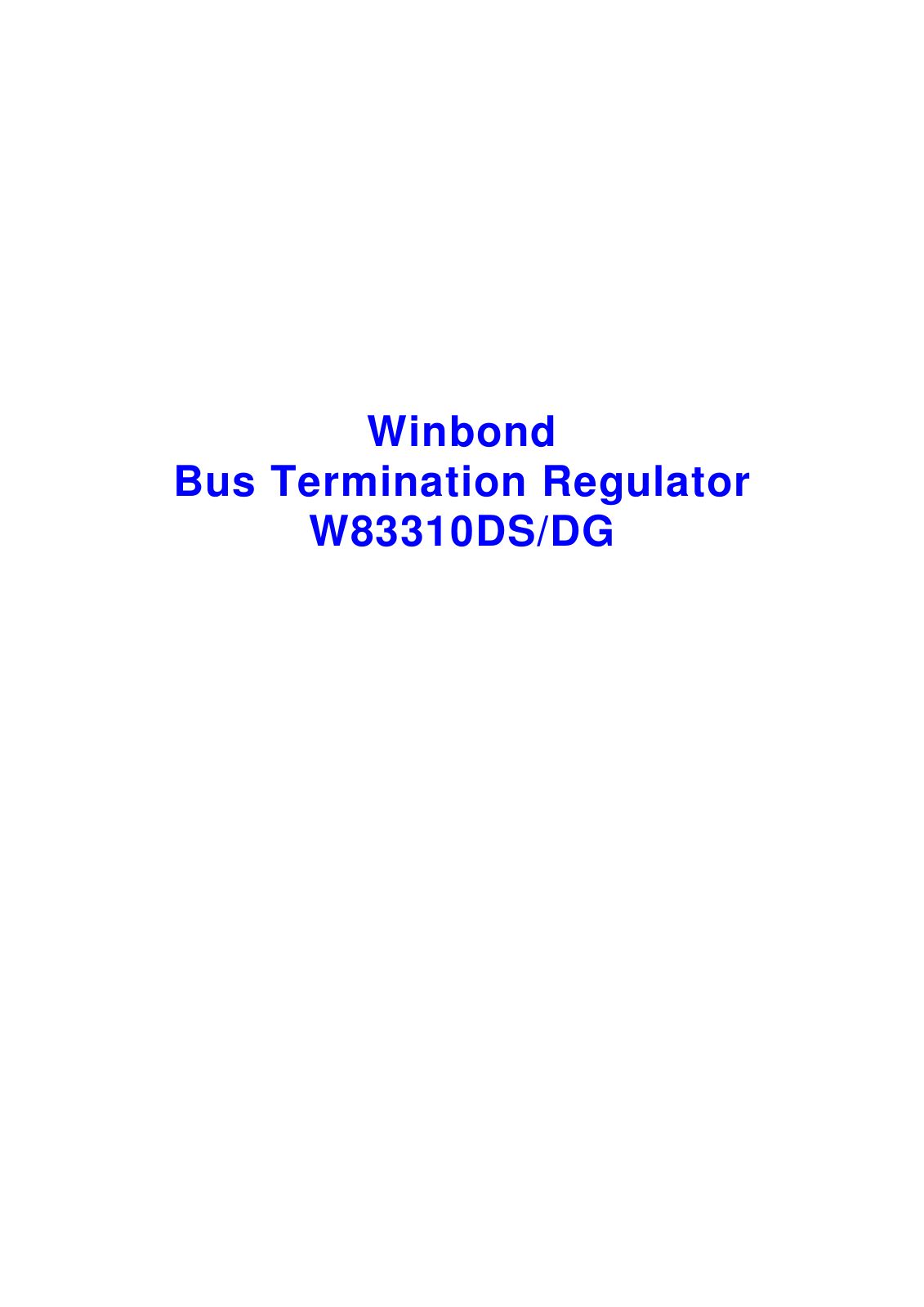 Winbond W83310DG, W83310DS Schematic