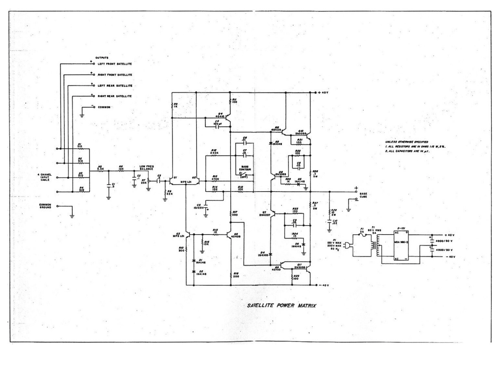 ESS Satellite Power Matrix Schematic