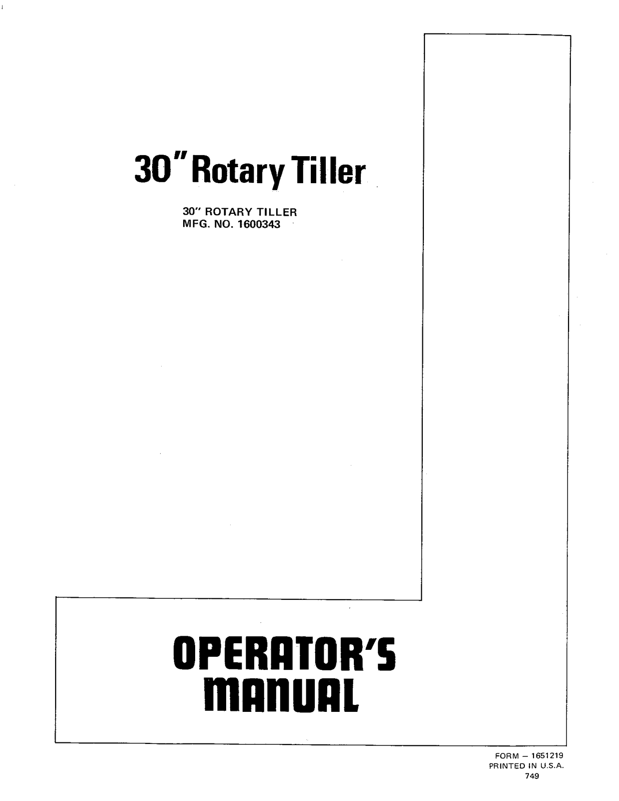 Snapper 1600343 User Manual