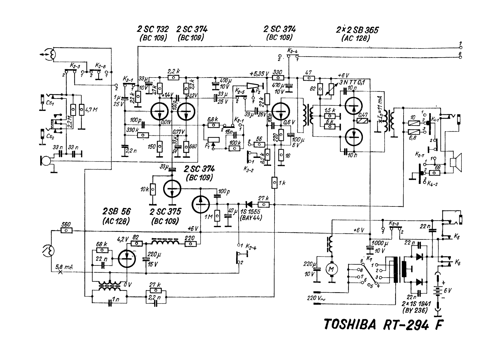 Toshiba RT-294-F Schematic