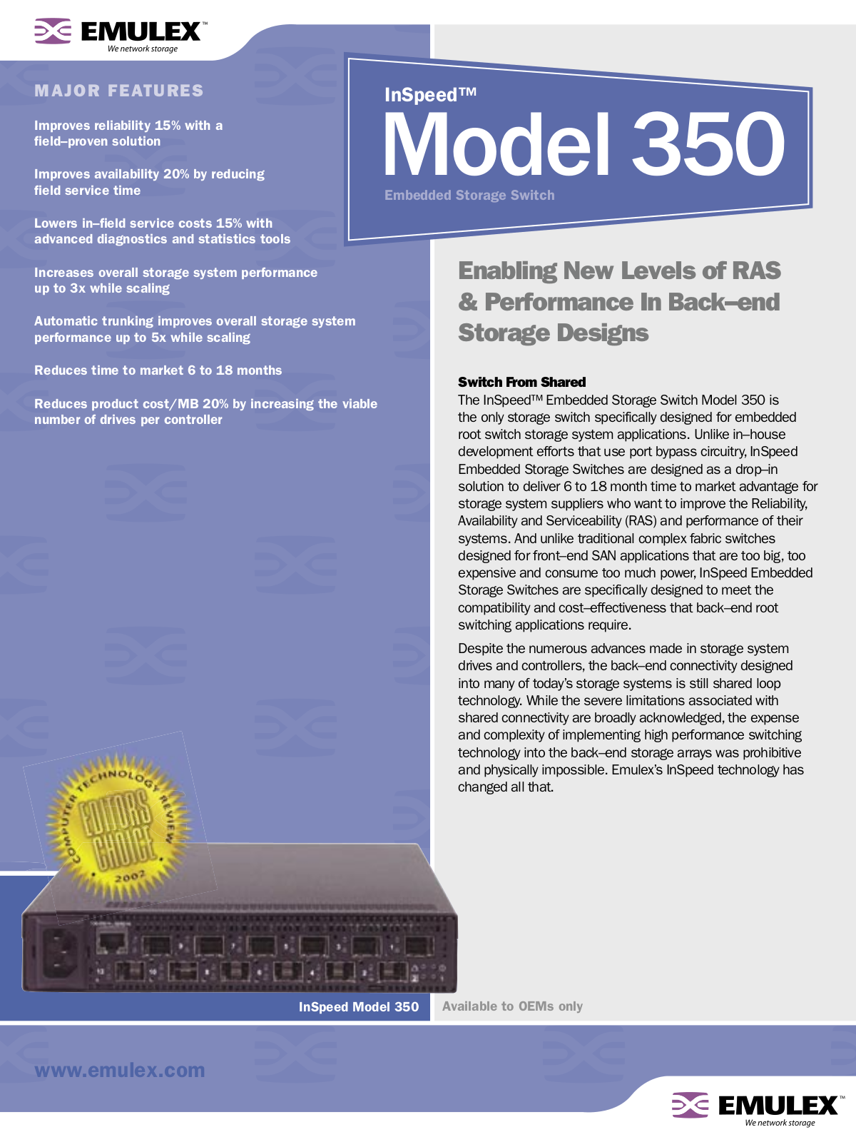 Emulex 350 User Manual