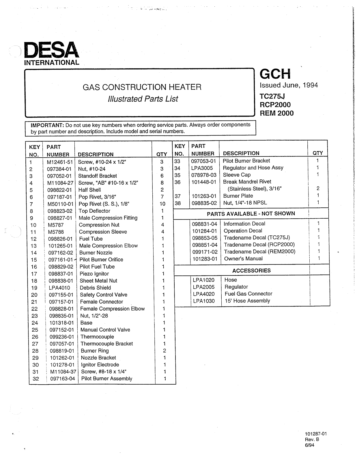 Desa Tech RCP2000, REM2000 Owner's Manual