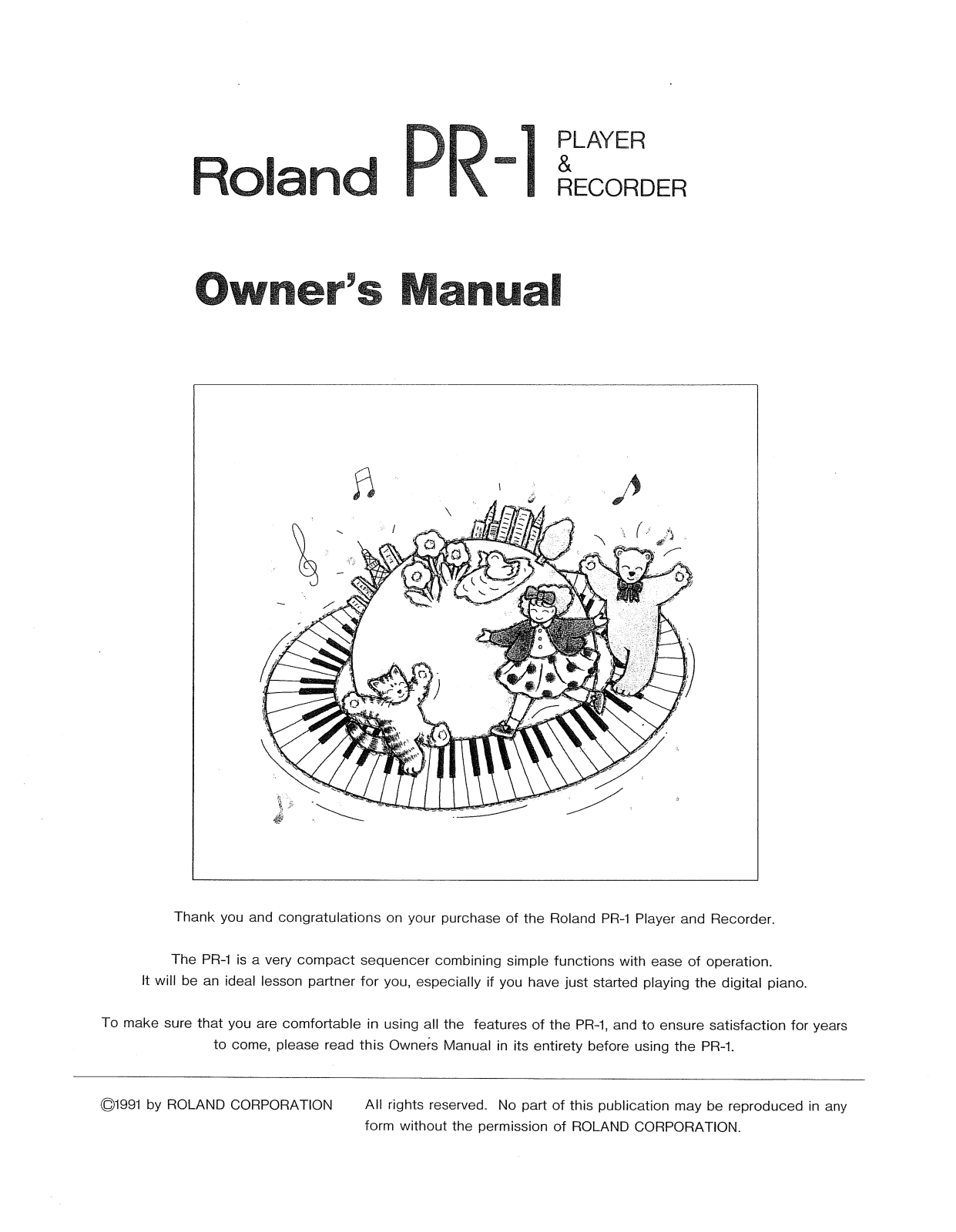 Roland Corporation PR-1 Owner's Manual