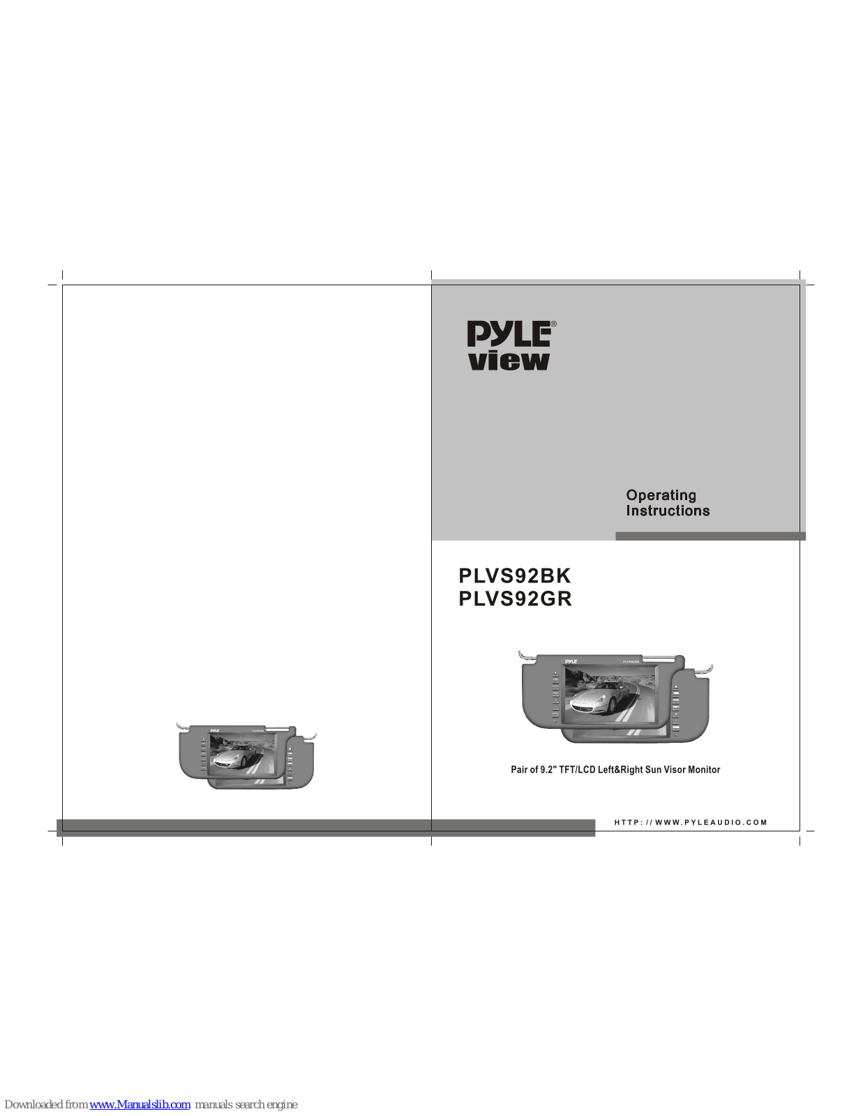 Pyle view PLVS92BK, PLVS92GR Operating Instructions Manual - ManualMachine.com