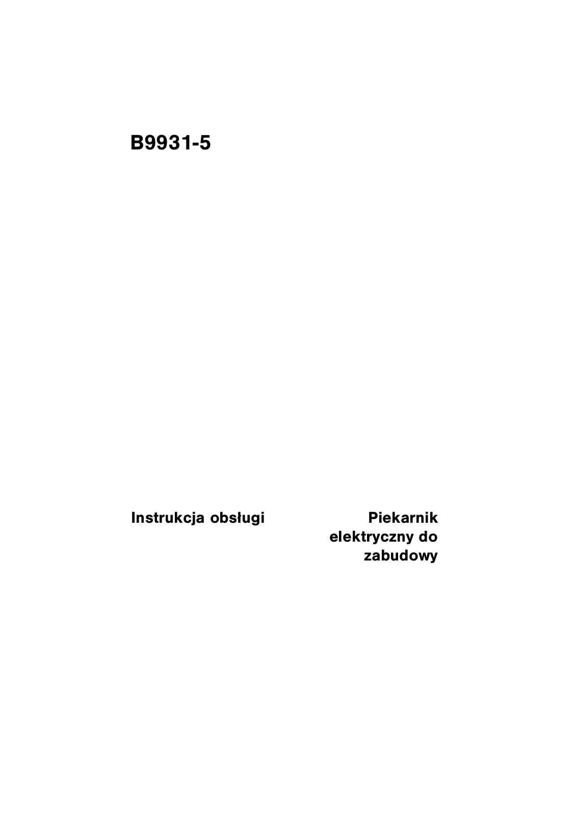 AEG B9931-5-A, B9931-5-M User Manual