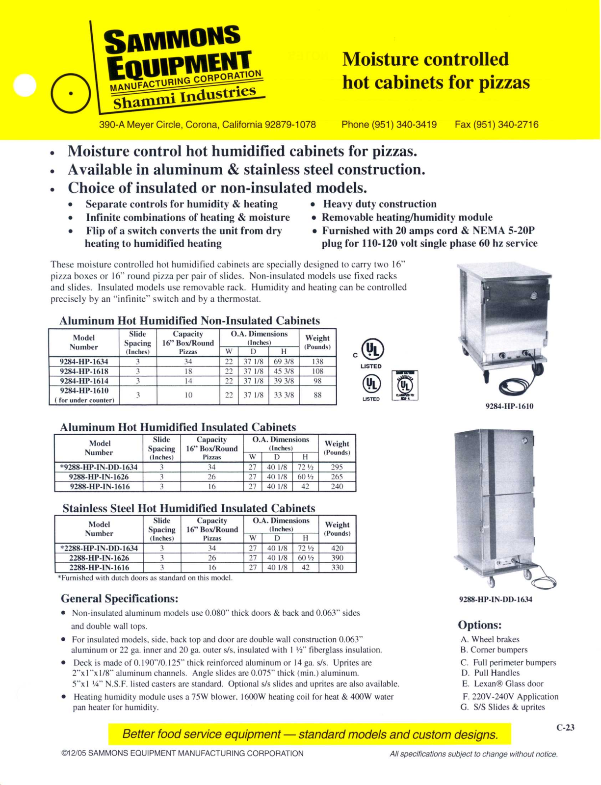 Sammons Equipment 2288-HP-IN-1626 User Manual