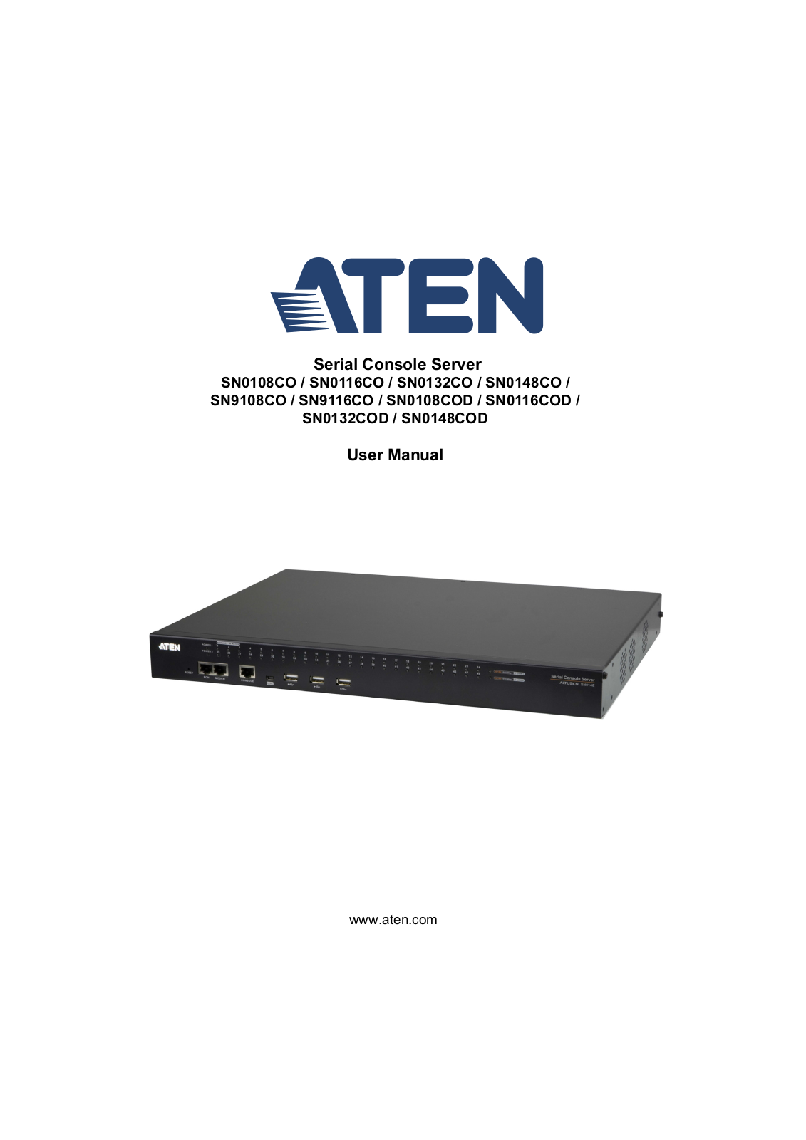 Aten SN0108CO, SN0116CO, SN0132CO, SN0148CO, SN9108CO User Manual