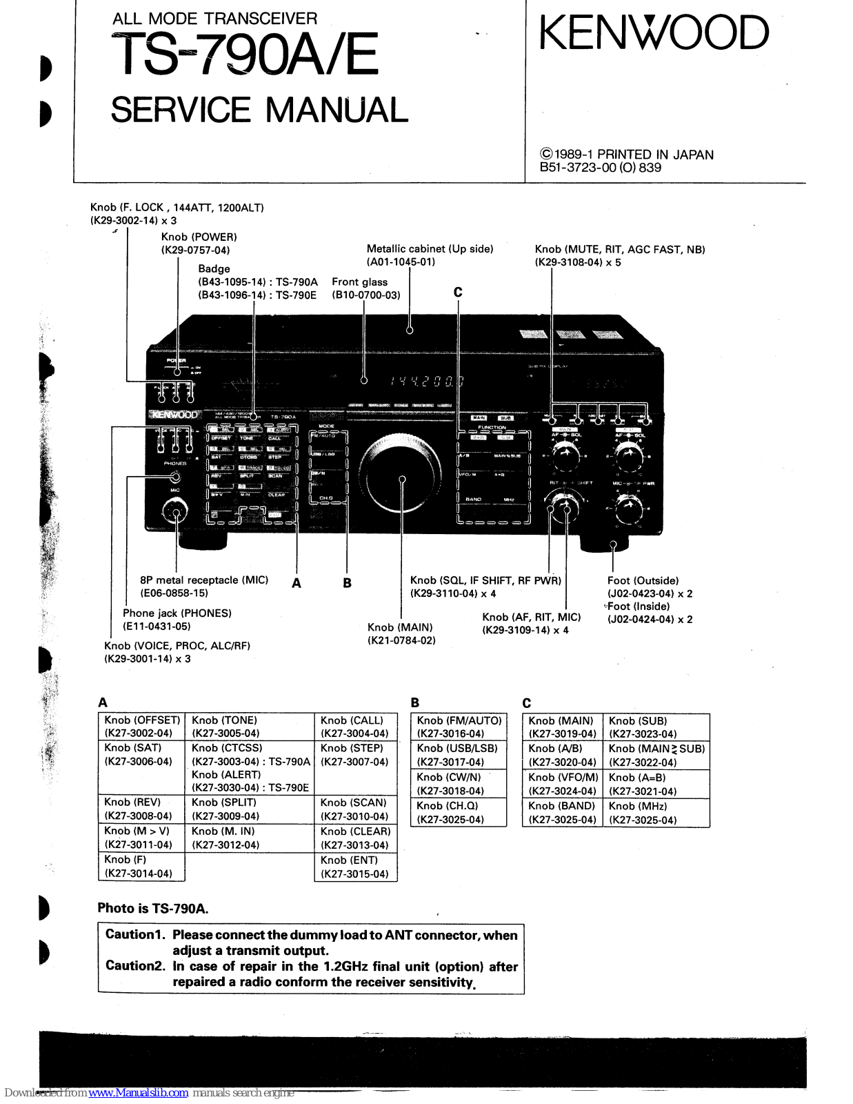 Kenwood TS-790A/E Service Manual