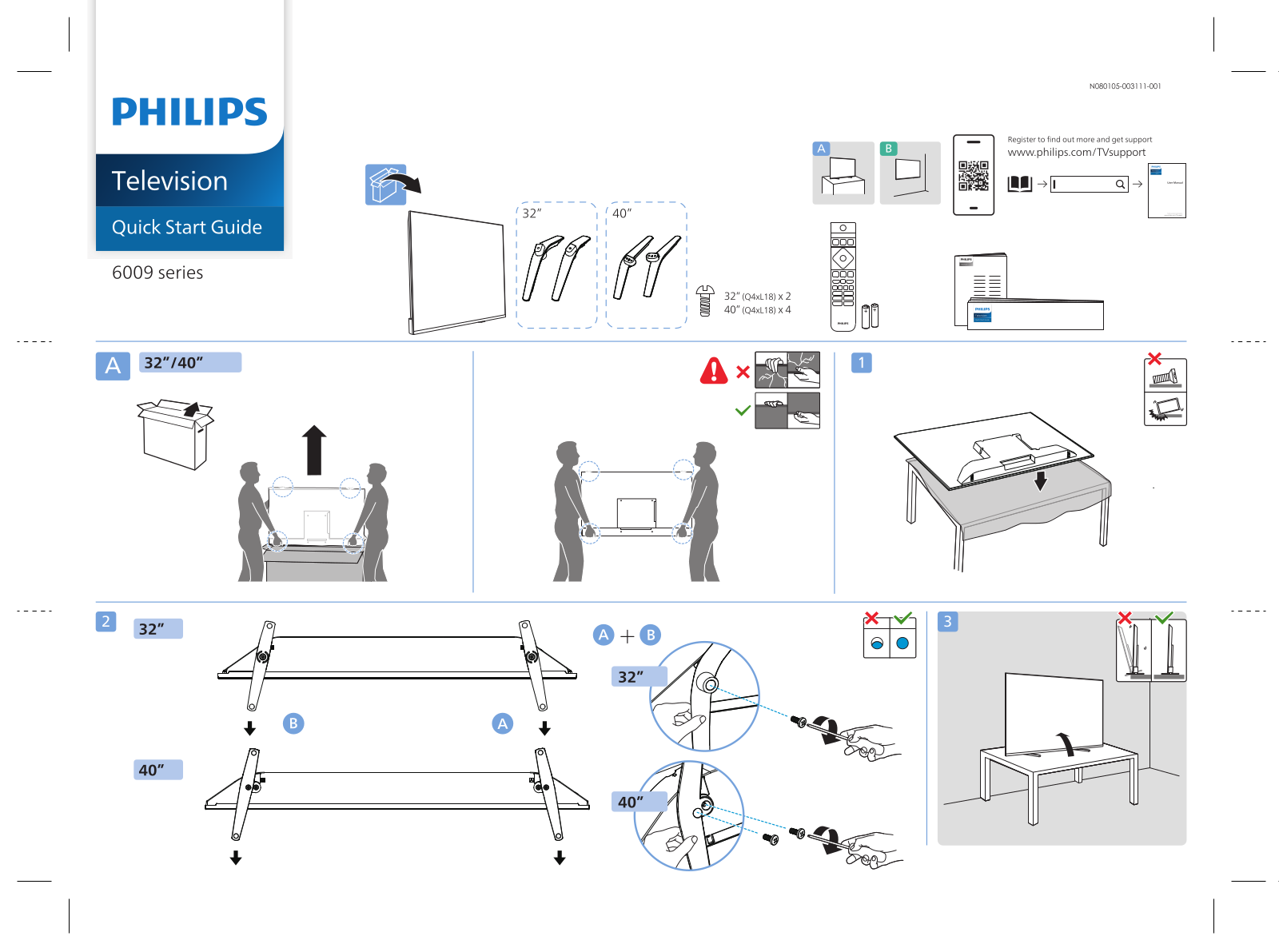 Philips 40PFS6009/12, 32PHS6009/12 Quick start guide - ManualMachine.com