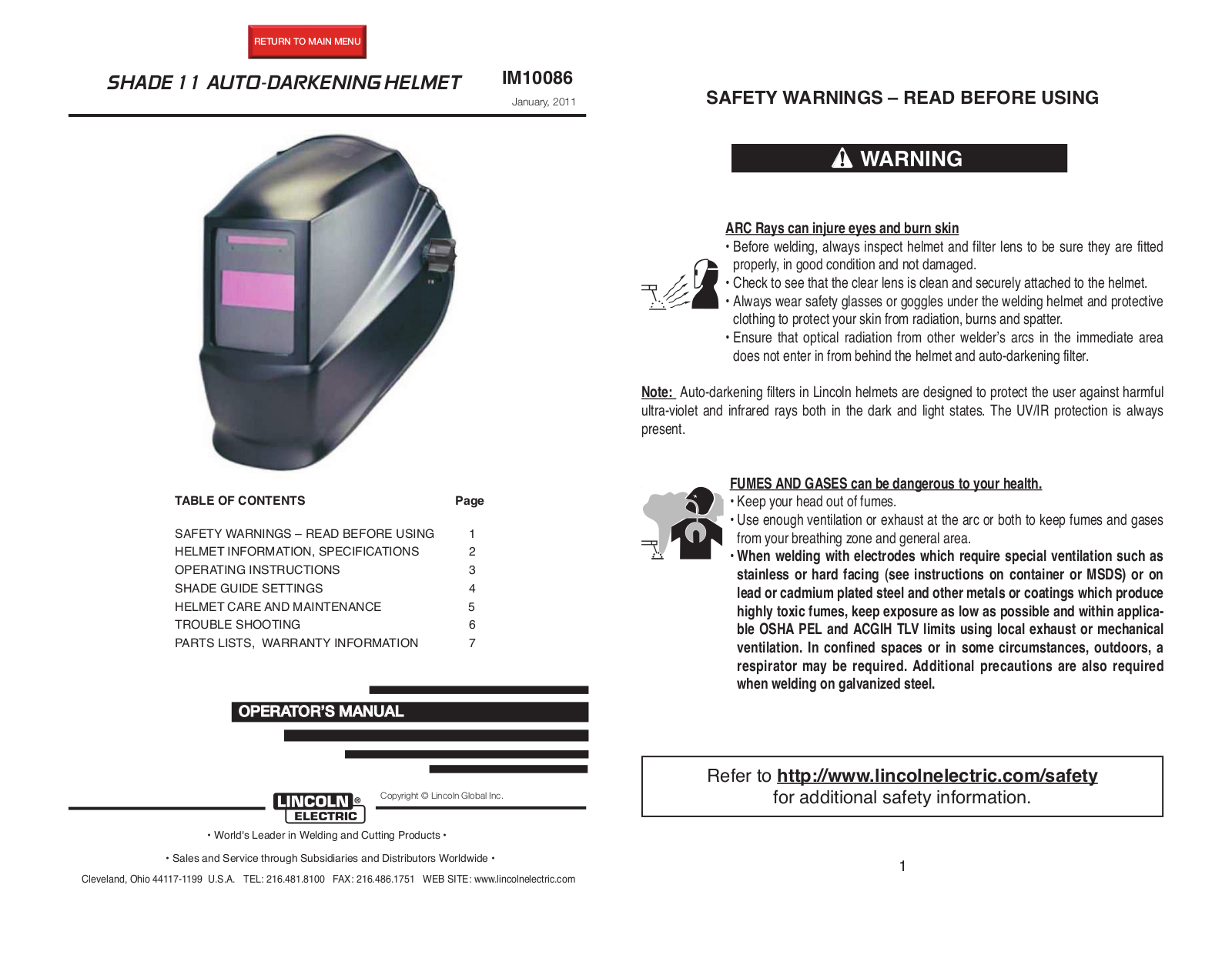 Lincoln Electric IM10086 User Manual