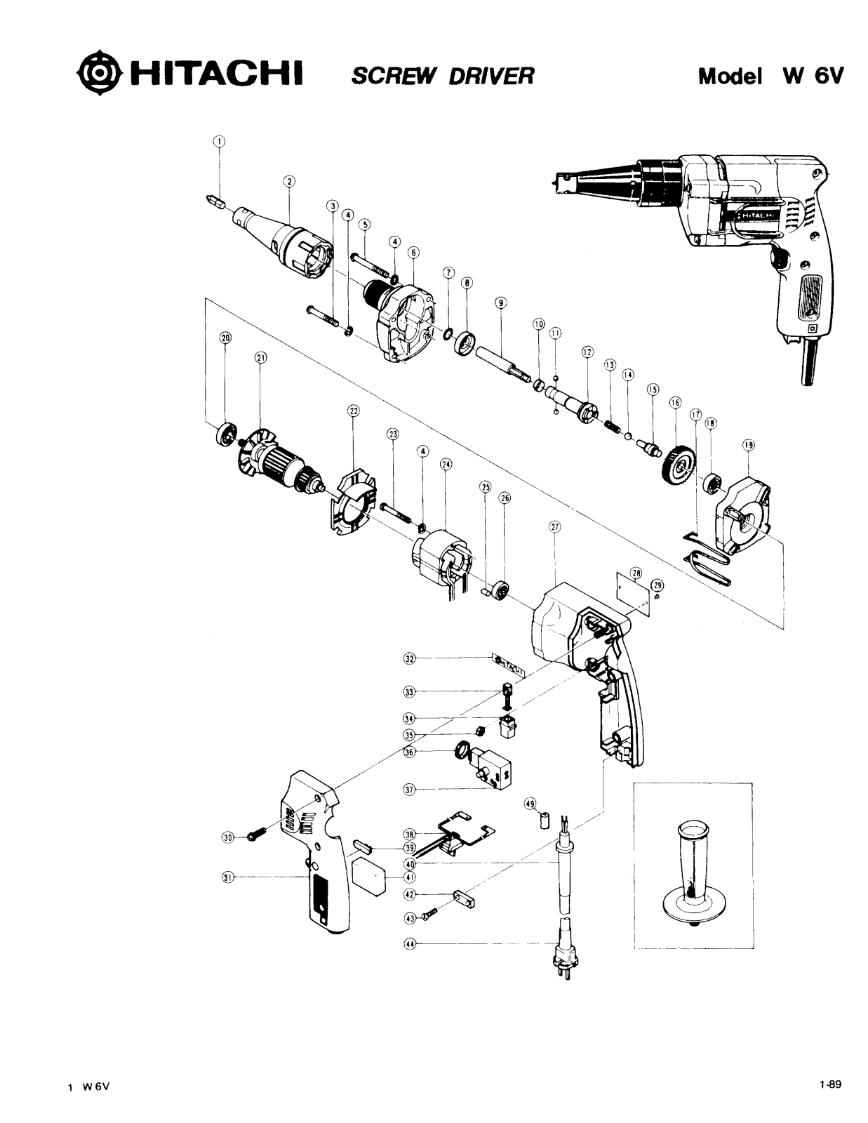 Hitachi W6V PARTS LIST