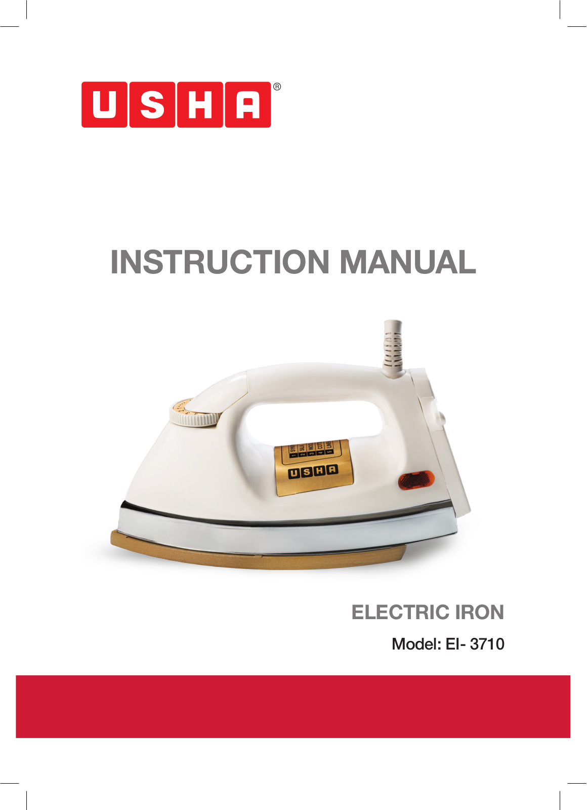 usha EI-3710 Instruction Manual