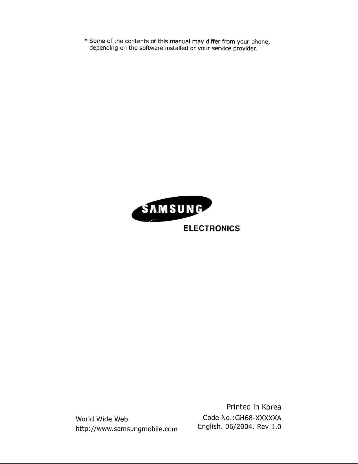 Samsung SGHE610 Users Manual