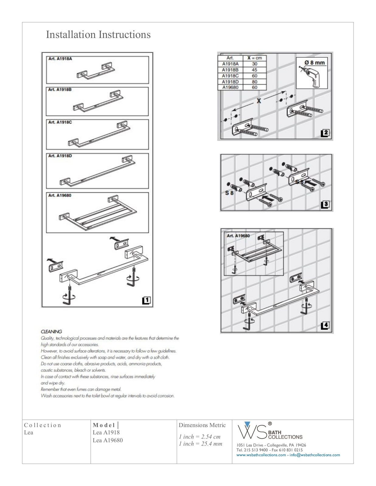 WS Bath Collections WSO3075, WSO3076 Installation & Assembly - ManualMachine.com