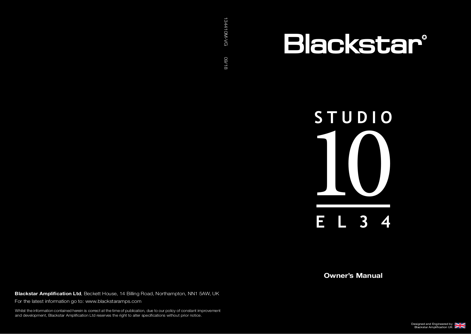 Blackstar Studio 10 EL34 Service Manual