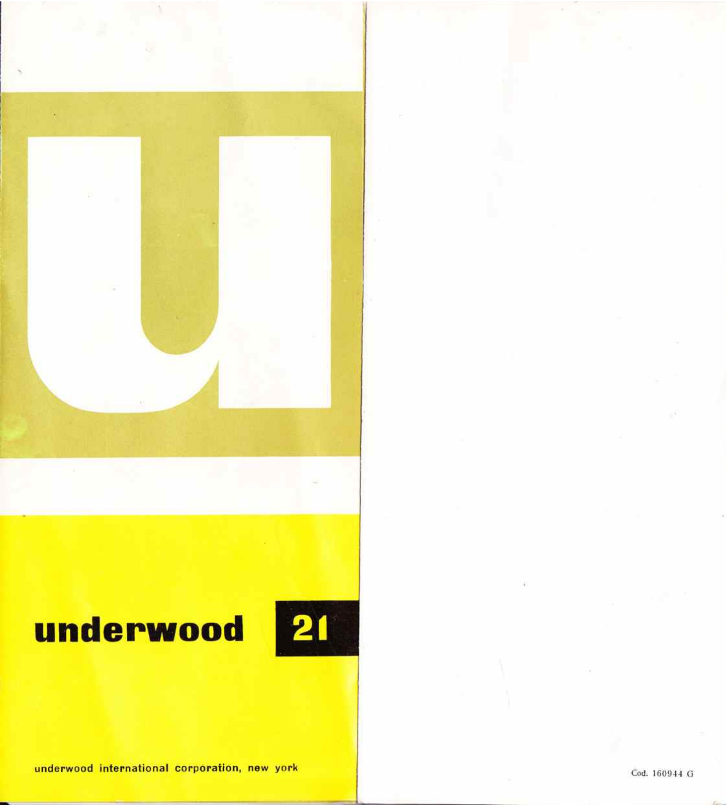 Underwood 21 User Manual