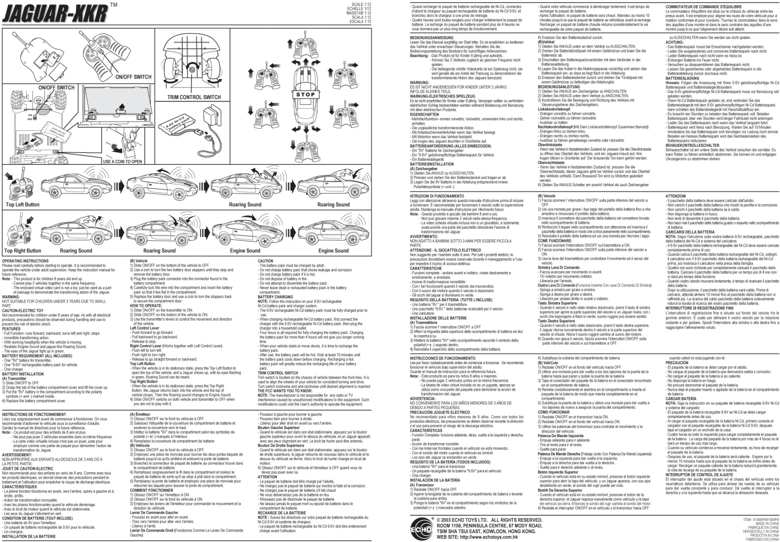 Echo Toys 91300T27 Users manual