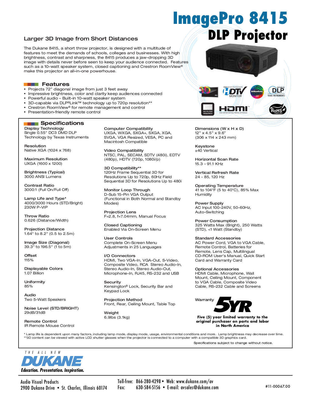 Dukane 8415 Product Sheet