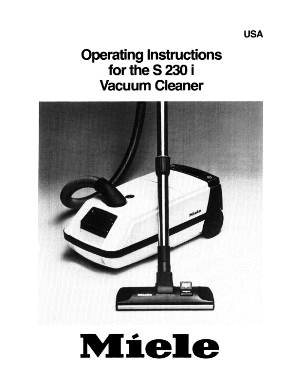 Miele S230I User Manual