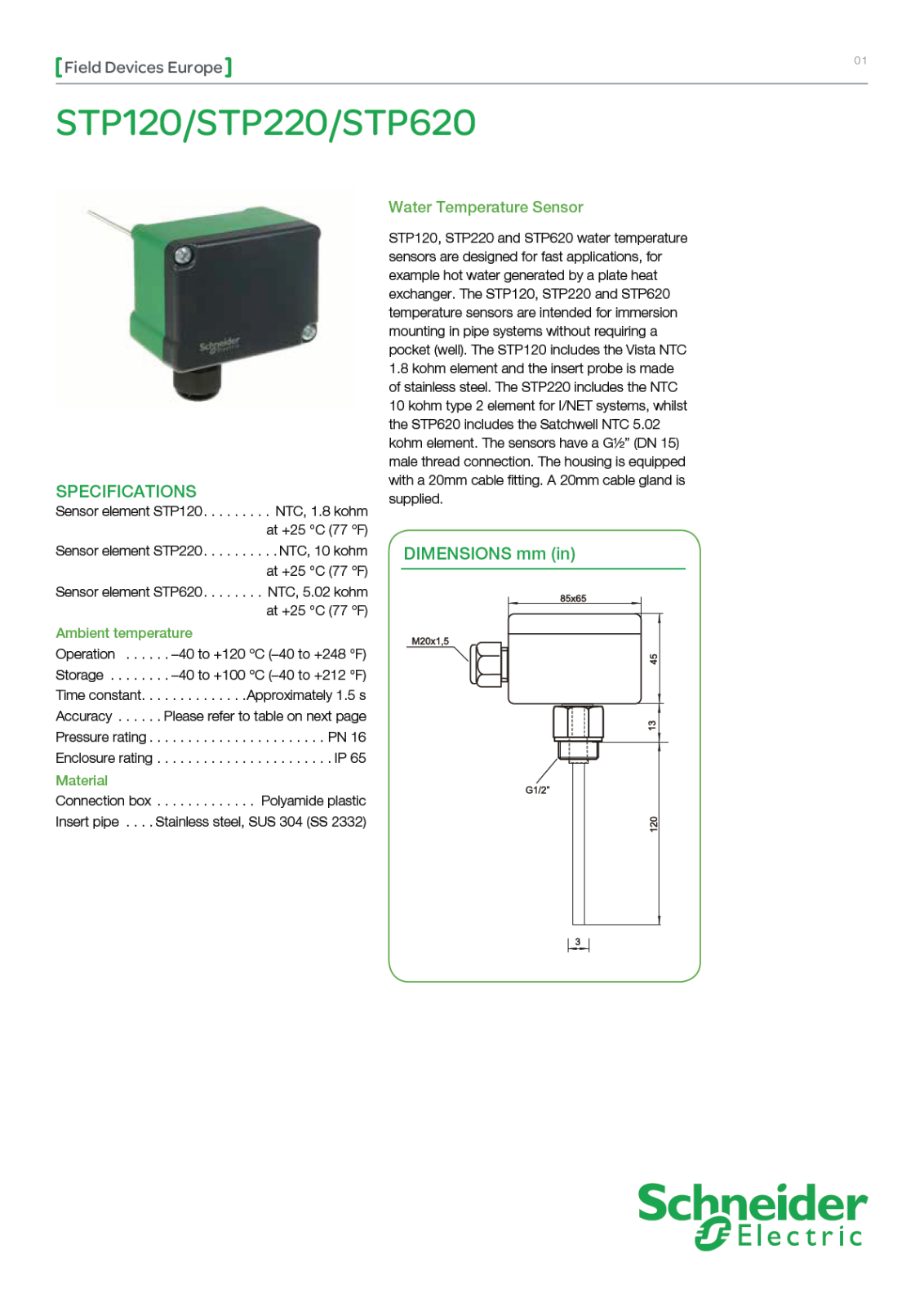 Schneider Electric STP120-120 Data Sheet - ManualMachine.com