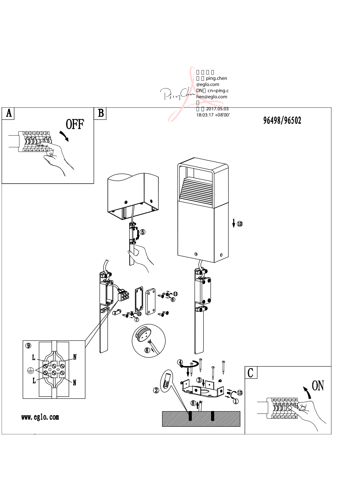 Eglo 96498 Service Manual